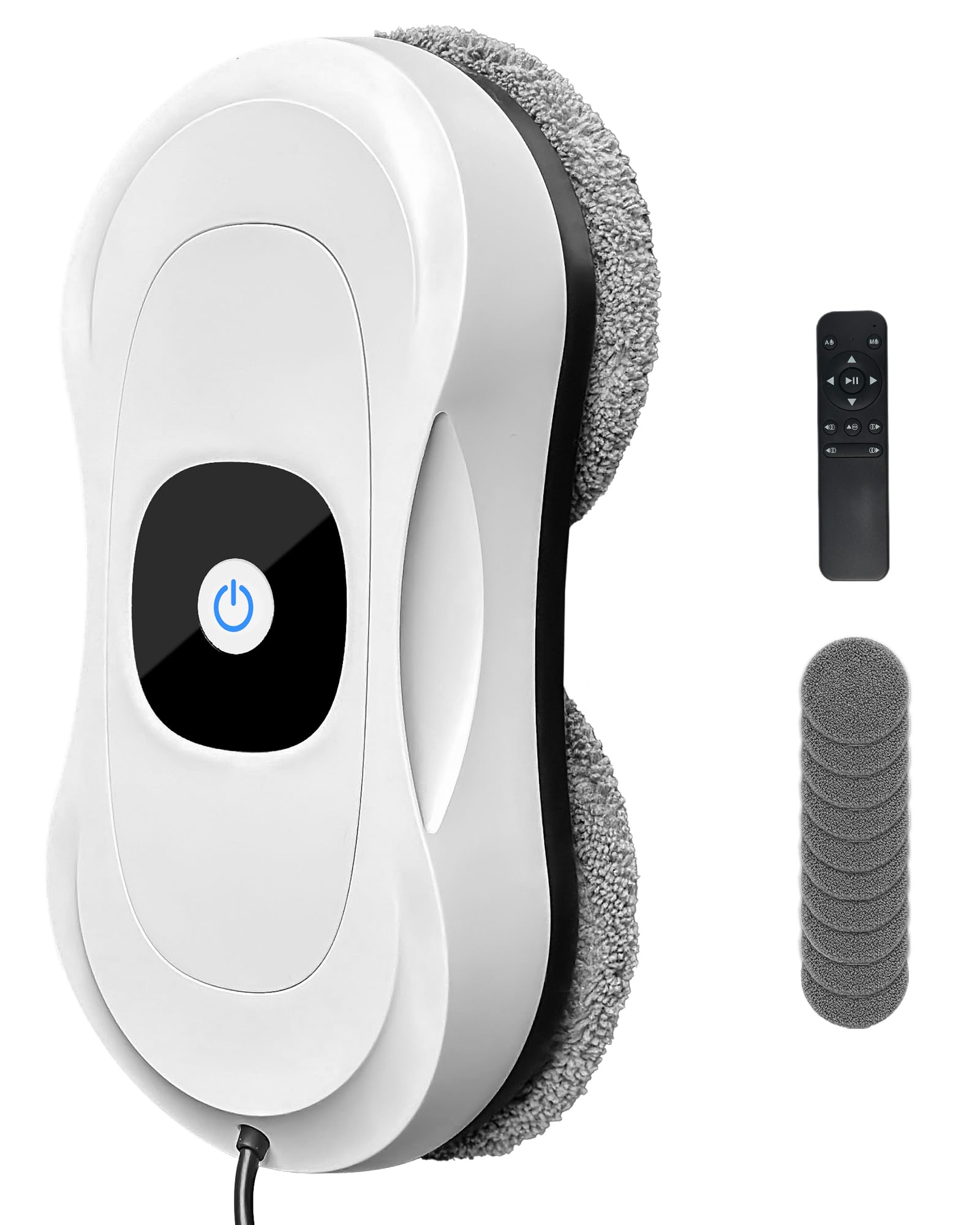 Robot Lavavetri, Lavavetri Elettrico Robot Lavavetri Finestre con Doppi Spruzzo Automatico Robot Pulisci Vetri Lavavetri Automatico con Telecomandato per Superficie Lisce, 3 Modalità di Pulizia