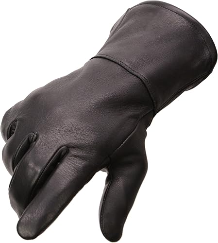 Miniatura 2 de Milwaukee Leather, guantes térmicos de piel de ciervo, para hombre, negro G317