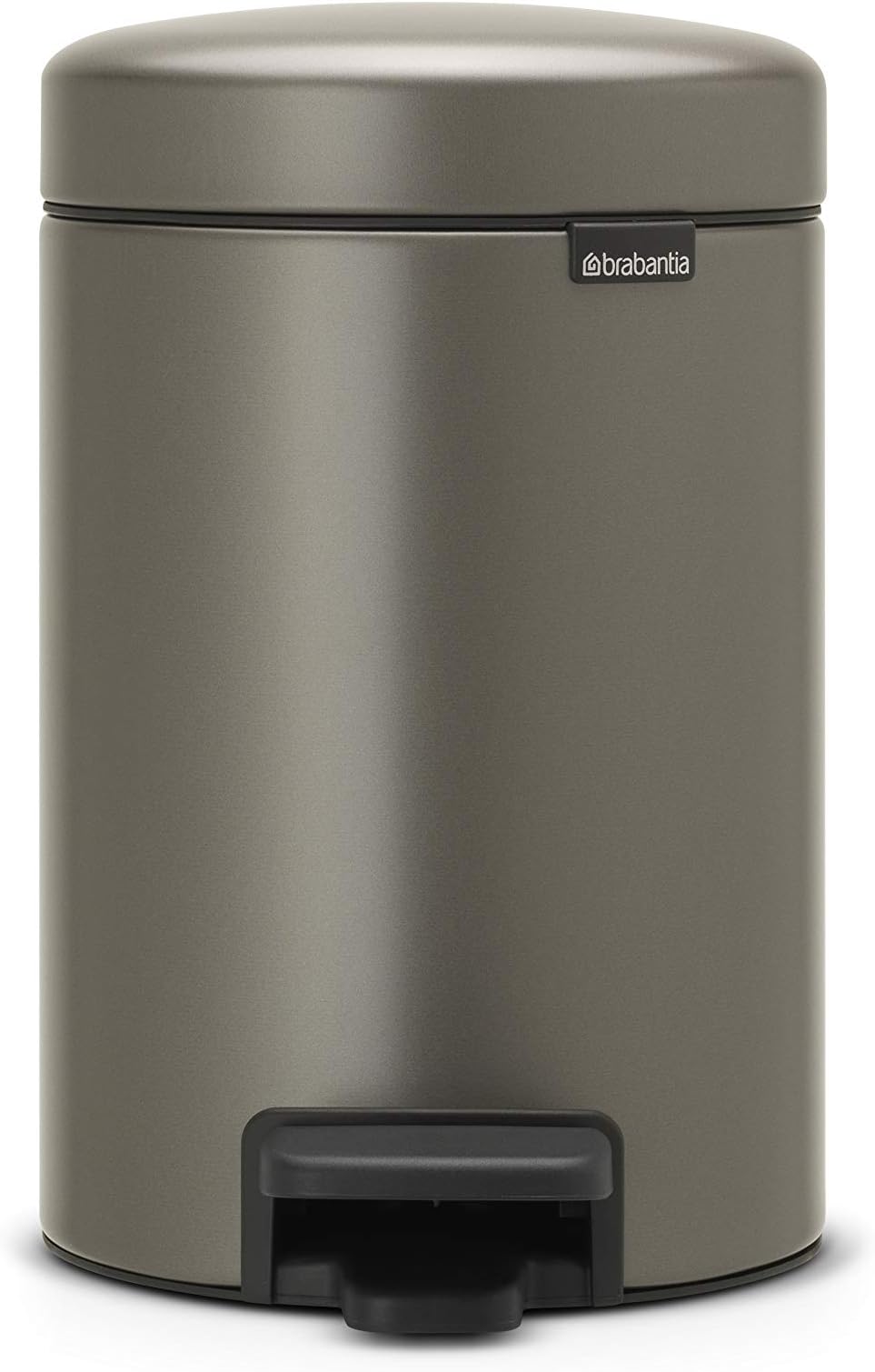 Step-On XS Trash Can | Platinum | 0.8 Gallon / 3L | Bathroom, Bedroom, Office Trash Can with Light Pedal Opening, Handle & Removable Inner Bucket | 6.6 x 9.3 x 10.4 | + Trash Bags