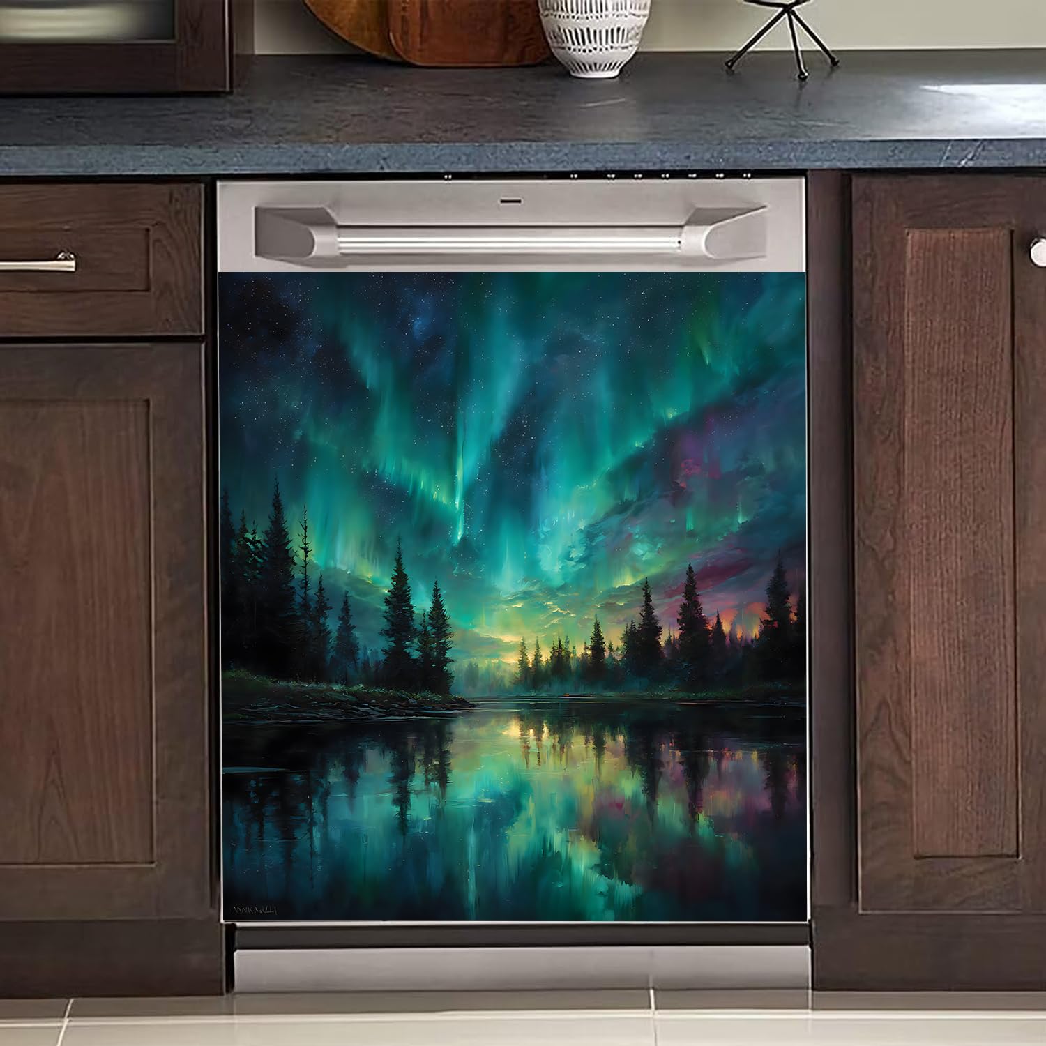 BVBOX Dishwasher Magnet Cover 23"x26", Reusable Magnetic Refrigerator Covers, Decorative Magnets Cover Fridge Door Skin Panel Stickers for Home Kitchen Appliance
