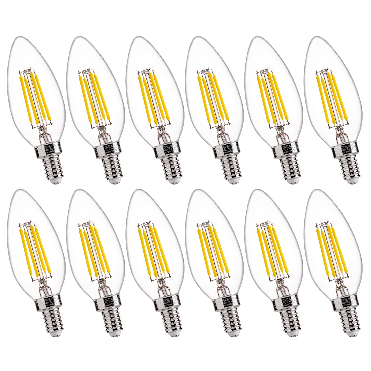 Sponsored Ad - FLSNT 5000K Daylight B10 Dimmable LED E12 Candelabra Bulbs, 40W Equivalent LED Chandelier Light Bulbs, 450LM, Clear Glass Finishing, 12 Pack UL,CA65 Listed.