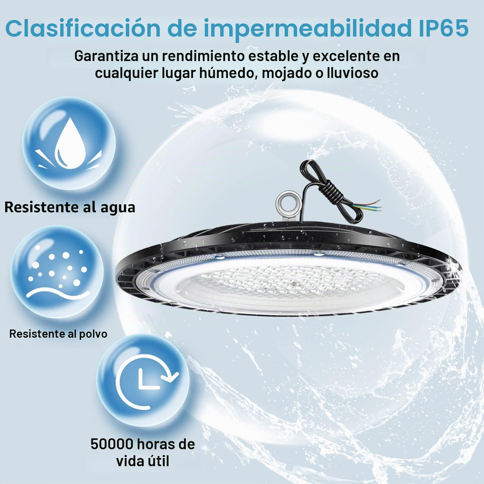 UFO LED Lámpara de Alta Bahía,6000K-6500K LED Iluminación de Almacén,100W 15000LM Iluminación Comercial,IP65 Impermeable Naves Industriales Para Patio,Garaje,Fábrica,Taller(6 Pack, 100W)