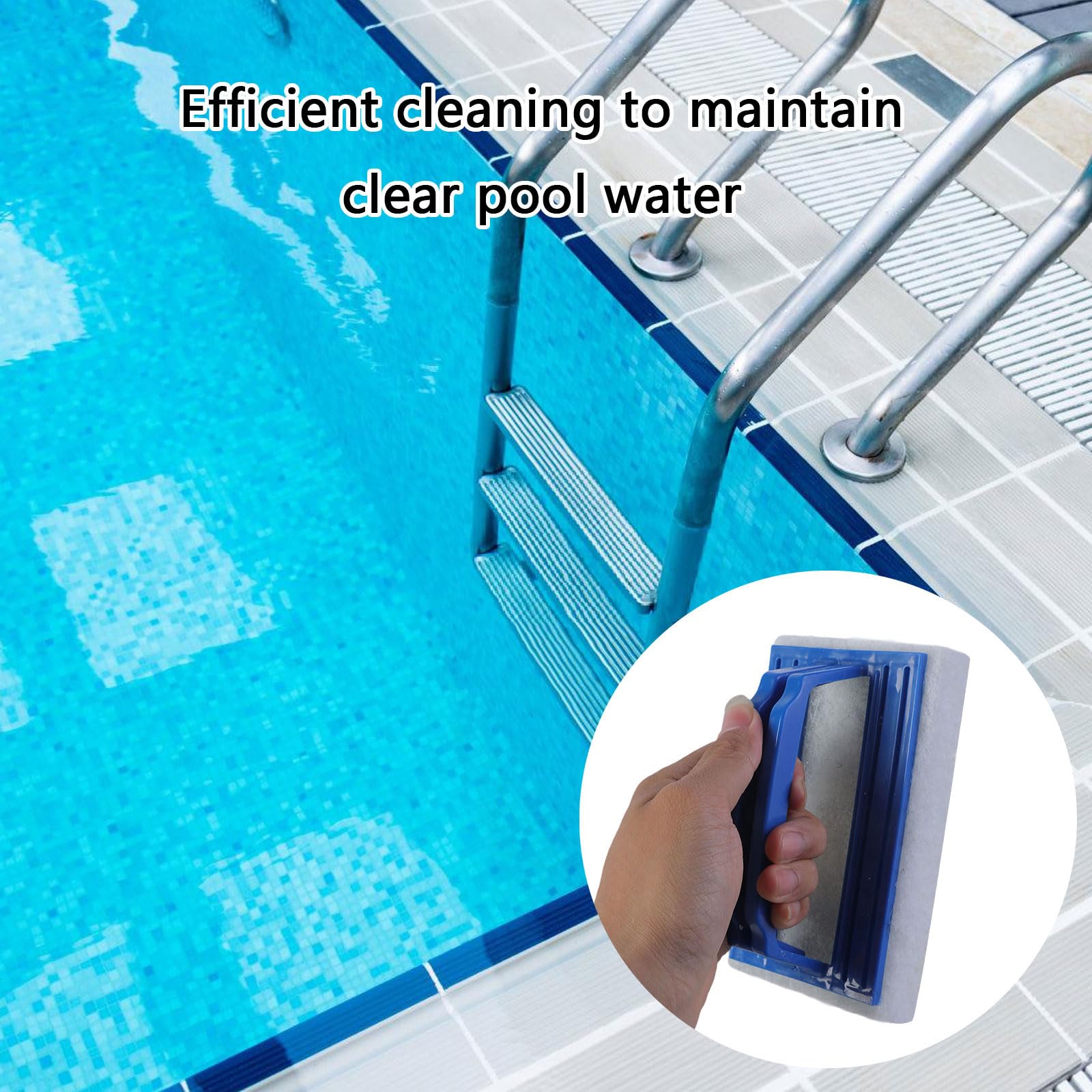Montesy 3 Pack Handheld Pool Scrub Brush for Efficient of Swimming Pool Steps Corners and Shower Tiles