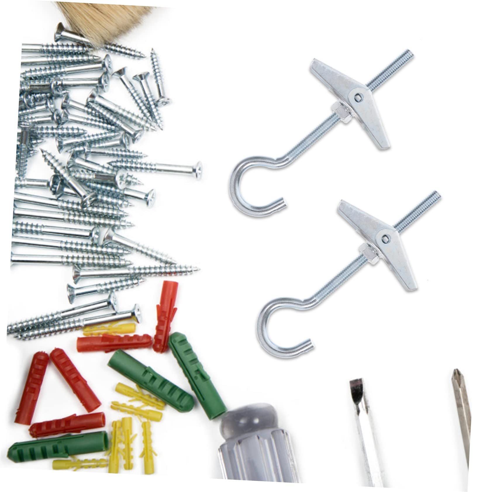 FUNOMOCYA Drywall Anchors and Screws Set Heavy Duty Wall Hooks Carbon Steel Toggle Bolts