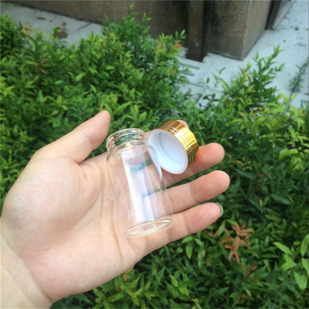 Amazon｜20ml 50ml 65ml 90ml 空の瓶 ガラスボトル収納 アルミニウム