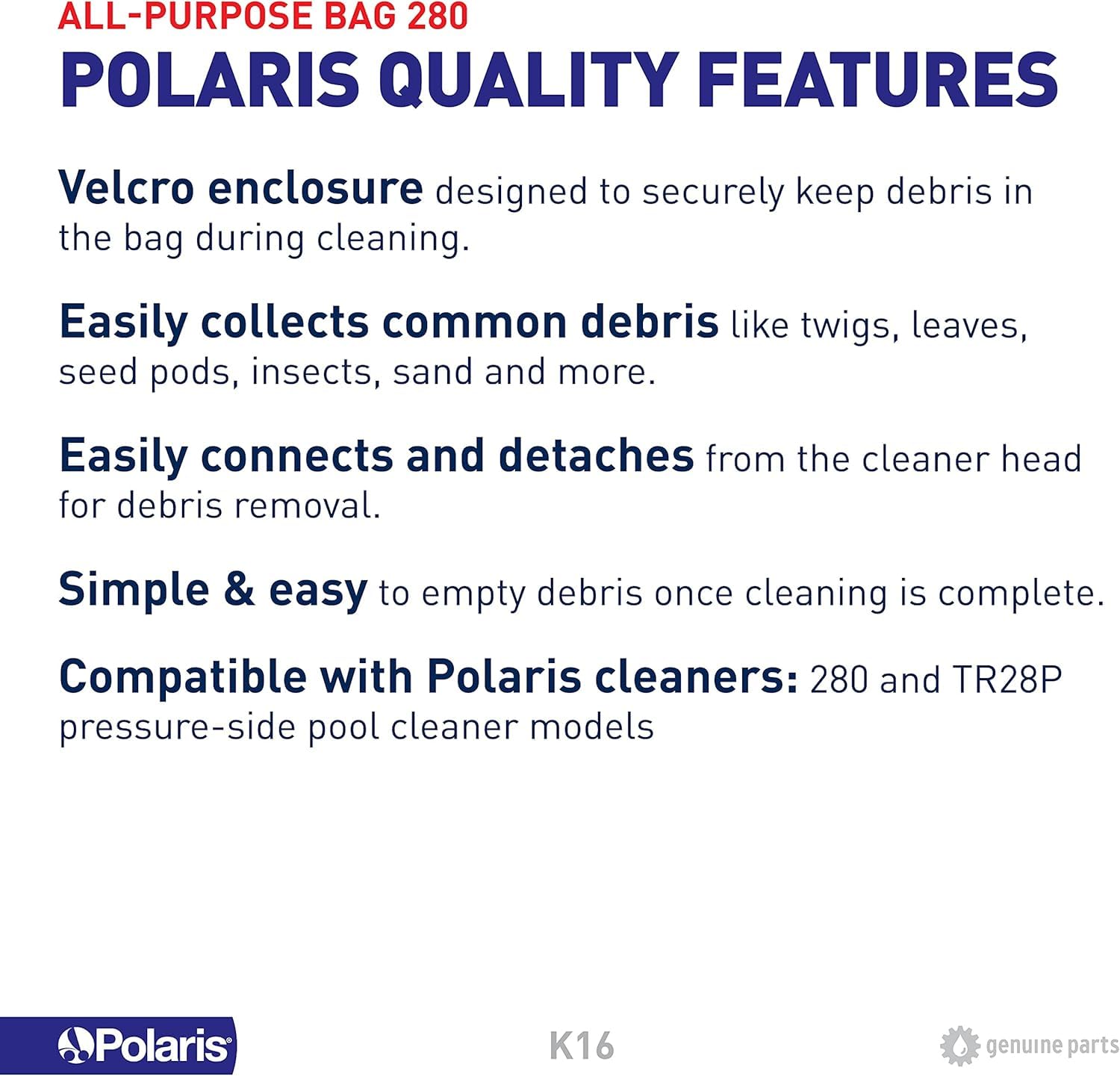 Polaris Zodiac K16 - Borsa multiuso di ricambio