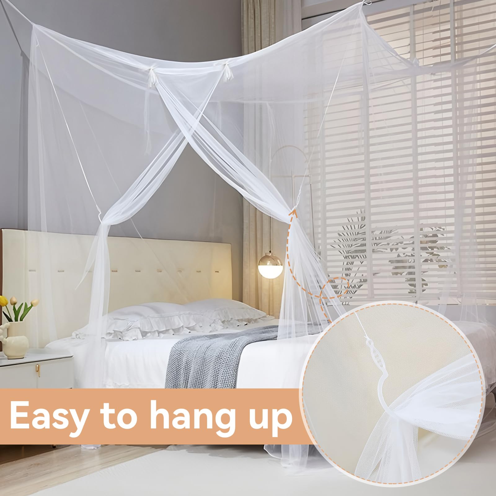 Mosquitera para cama, mosquiteros, cameros para Cuba, con apertura lateral, color blanco, toldo para dormitorio, camping, viajes al aire libre (75 x 35 x 63 pulgadas) 3
