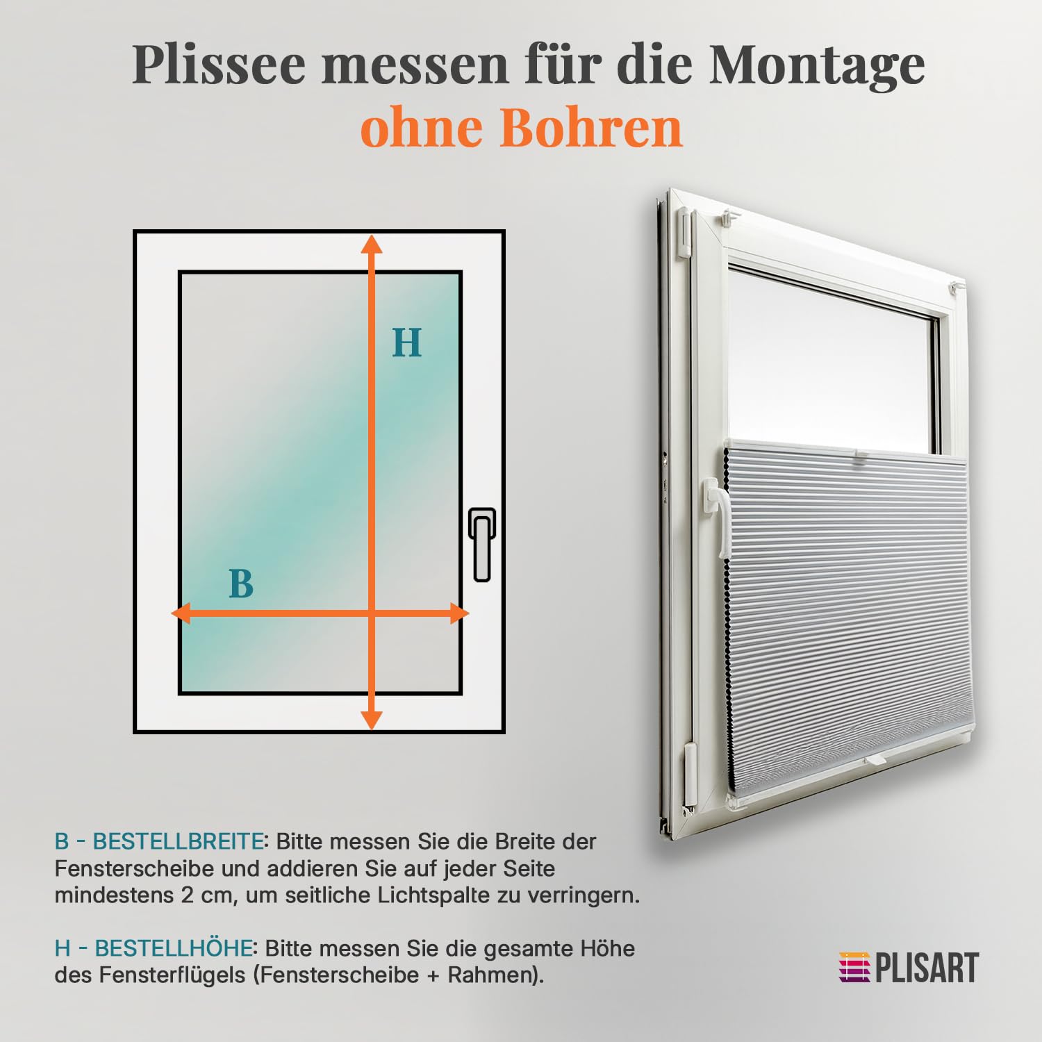 Plisart Wabenplissee Klemmfix ohne Bohren, 100% Verdunkelung Honeycomb Rollo zweifarbig, Weiß-Weiß 120x120cm - Thermo Faltrollo mit Metallklemmen für Fenster & Tür, Jalousie, Plisseerollo