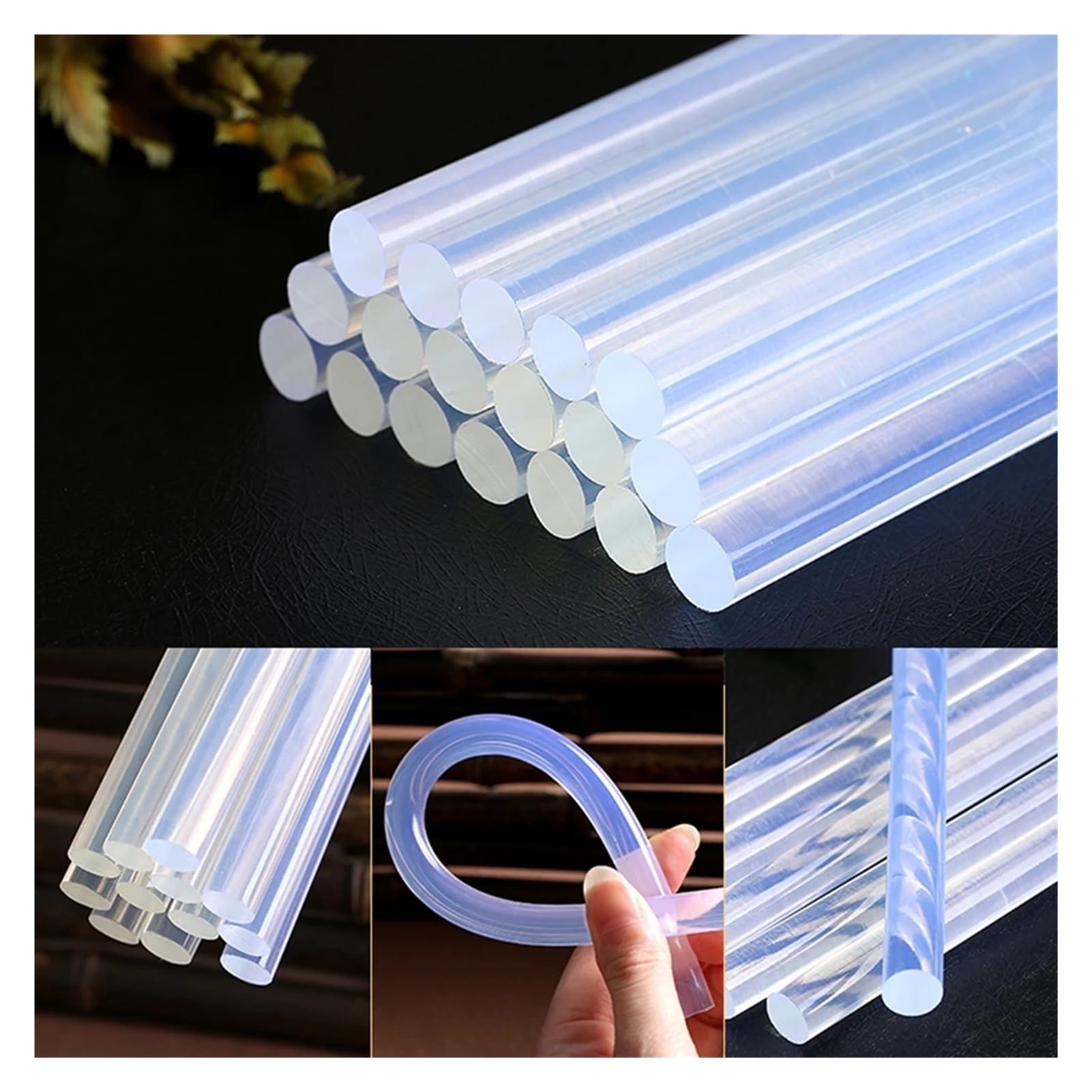 Colla A Caldo 7mm 10/50 Pz 7mm o 11mm Hot melt Colla stick adesivo Traslucido Aste a forte viscosità for Pistola for colla Riparazione industriale domestica Colla A Caldo Ricariche(Size:11x150mm,Color