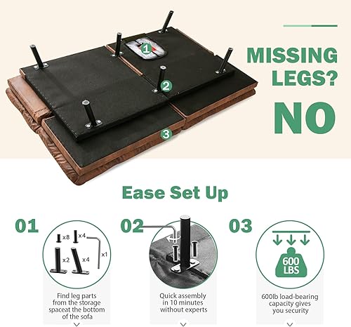 Miniatura 7 de Vyfipt Sofá cama futón, sofá pequeño de espuma viscoelástica con respaldo dividido para sala de estar, sofá biplaza moderno con reposabrazos A1 |