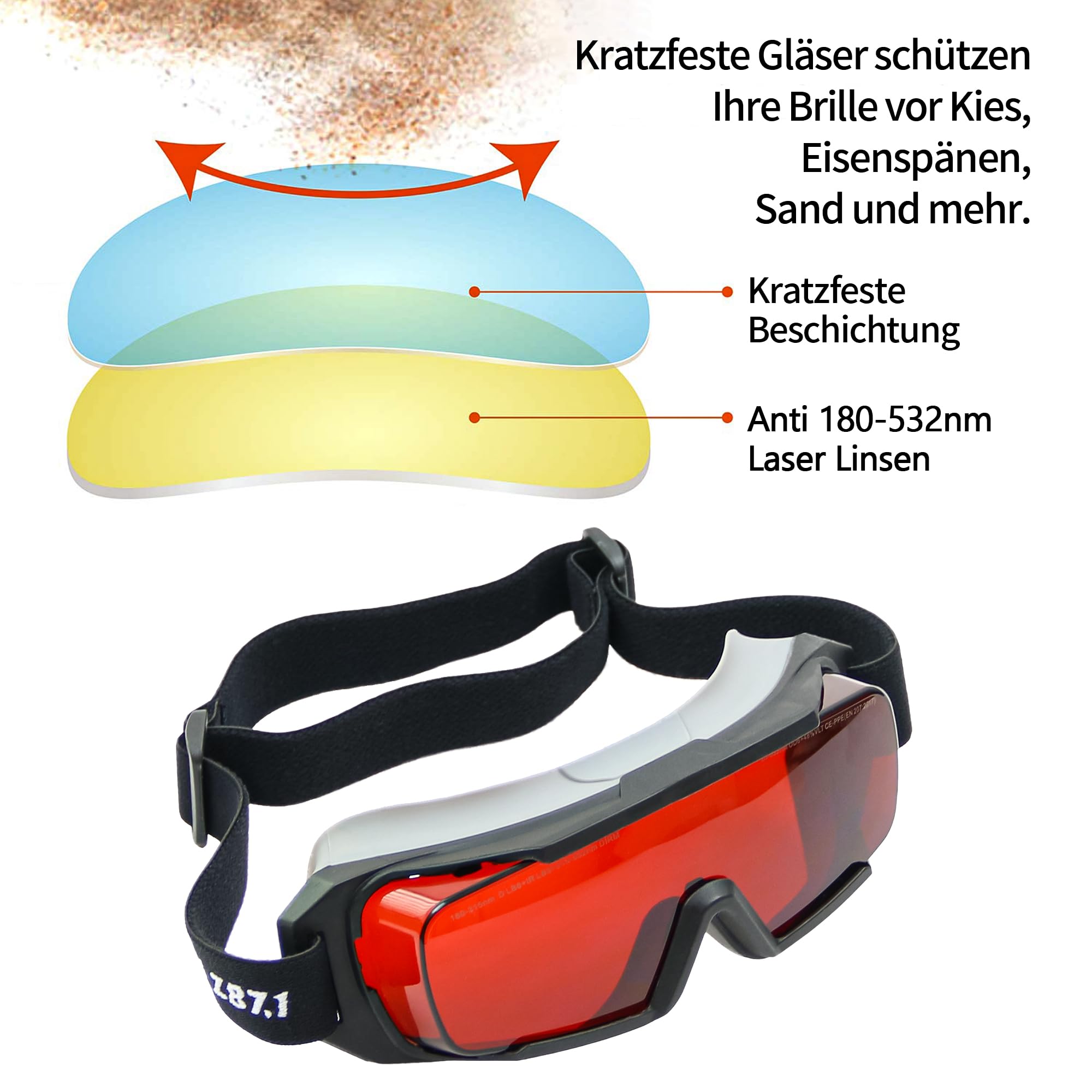 OD6+ gafas láser profesionales 532nm, seguridad 180-540nm, láseres verdes, gafas láser UV/violeta y azul, gafas de blanqueamiento láser con láser, luz fría