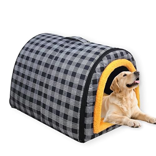 Casa para perros grande 2-en-1 Cueva para mascotas calmante impermeable