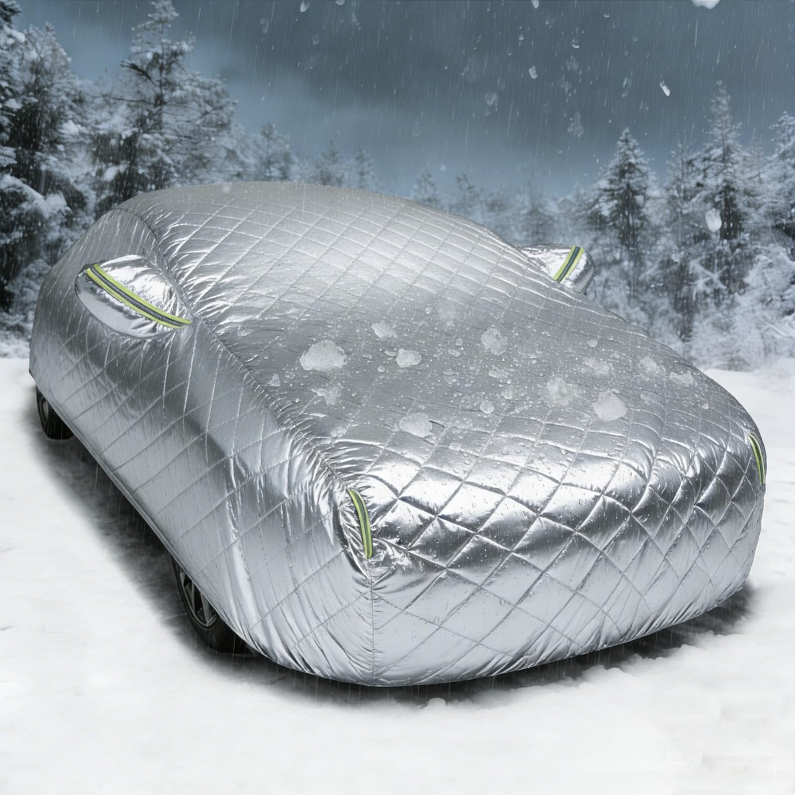 Telo Copriauto Anti-Grandine per Suzuki Swift 2025,Copertura Completa Impermeabile e Traspirante Esterno Imbottito,Dell'Auto Anti-Neve Anti-Vento Anti-UV(Nero)