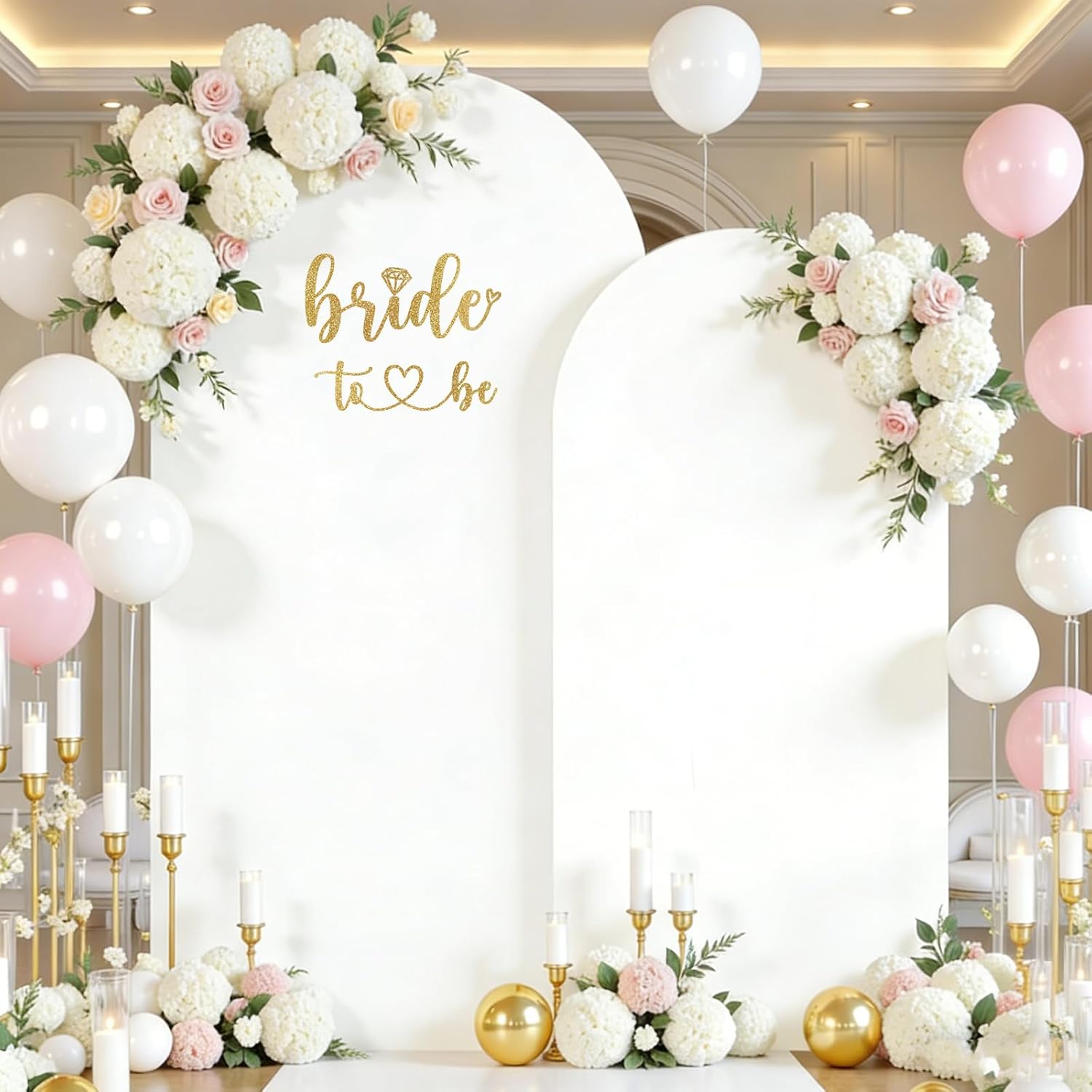 White Arch Backdrop Cover: 7.2 and 6 ft Arch Backdrop Cover Stretchy Spandex Fitted Balloon Arch Stand Backdrop for Wedding Birthday Party Baby Shower Arch Covers 7.2 and 6ft