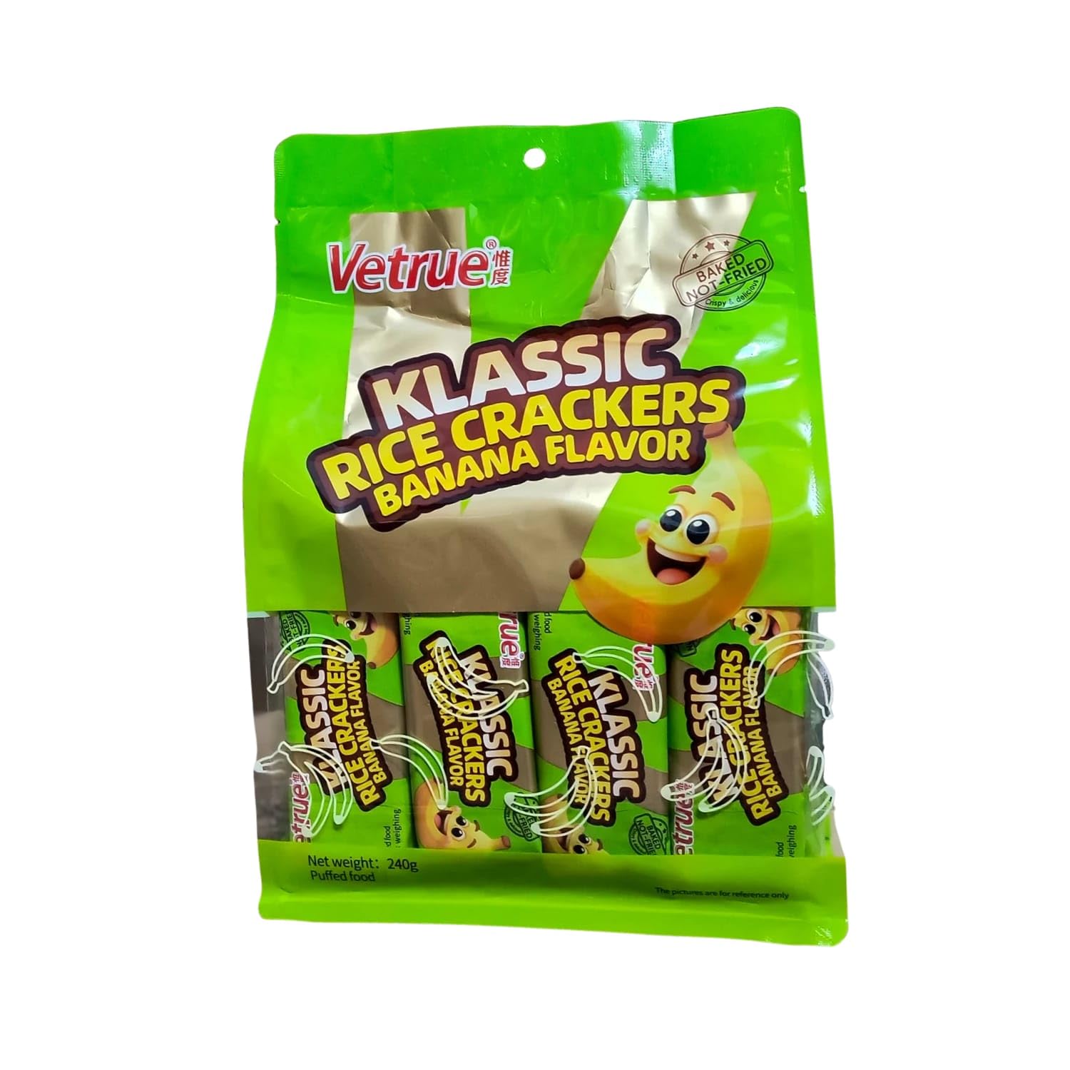 Vetrue Klassic Rice Crackers, 240g, Baked Not Fried, Banana | Multiple Flavours, Puffed Snack, Individual Packs, Crispy Texture, Party Snack-image-23