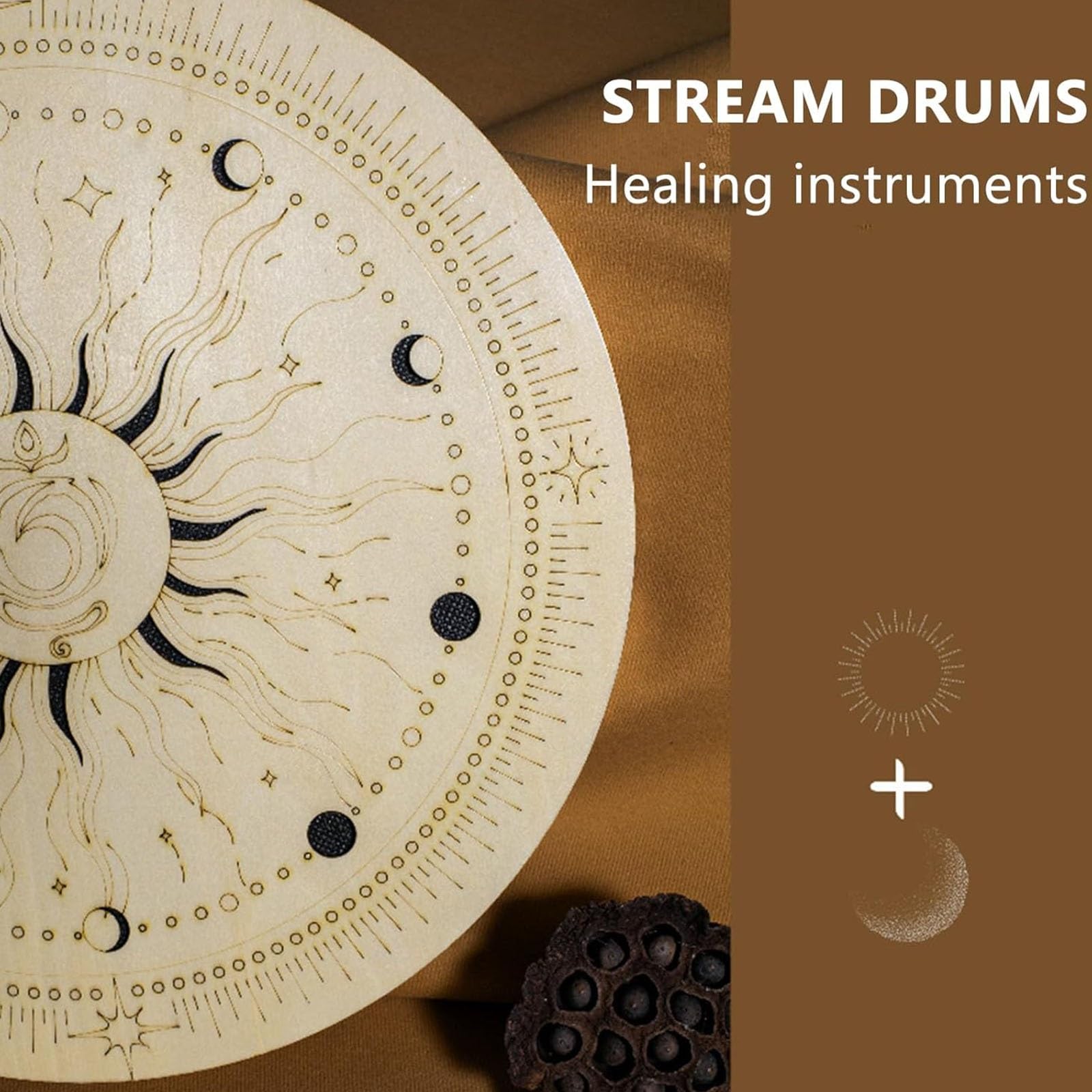 Ocean Drum Rain Disk, tamburo a disco manuale per meditazione yoga, musica spirituale e riflessione, migliora il relax e la consapevolezza