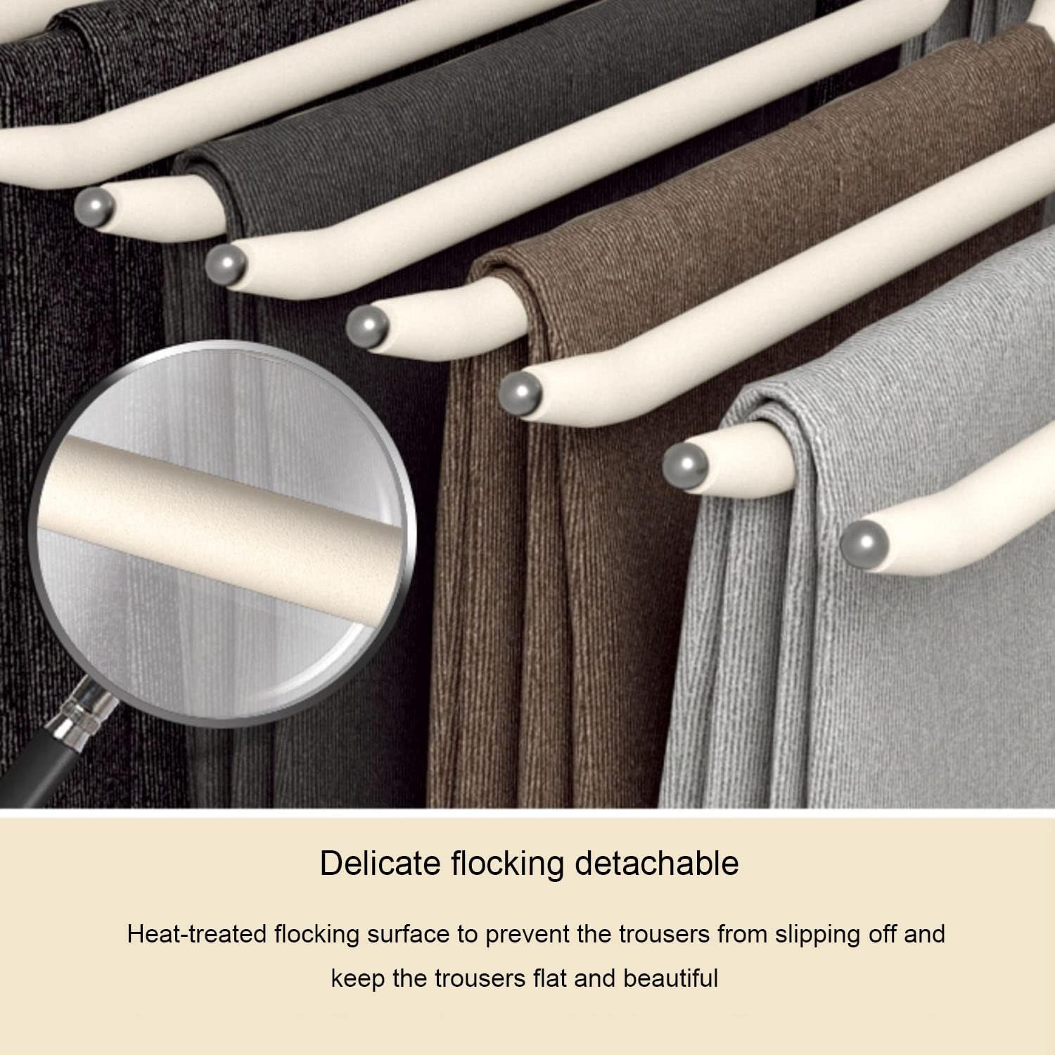 Pants Hanger Bar Clothes Organizers - Closet Pull Out Trousers Rack with Silent Double Rail, 22 Arms Aluminum Alloy for Jeans, Trousers, Ties, Scarf Storage in Black