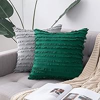 Vista 7 de MIULEE - Juego de 2 fundas de cojín decorativas de lino y estilo bohemio, con patrón jacquard a rayas, para sofá, sillón, sala de estar