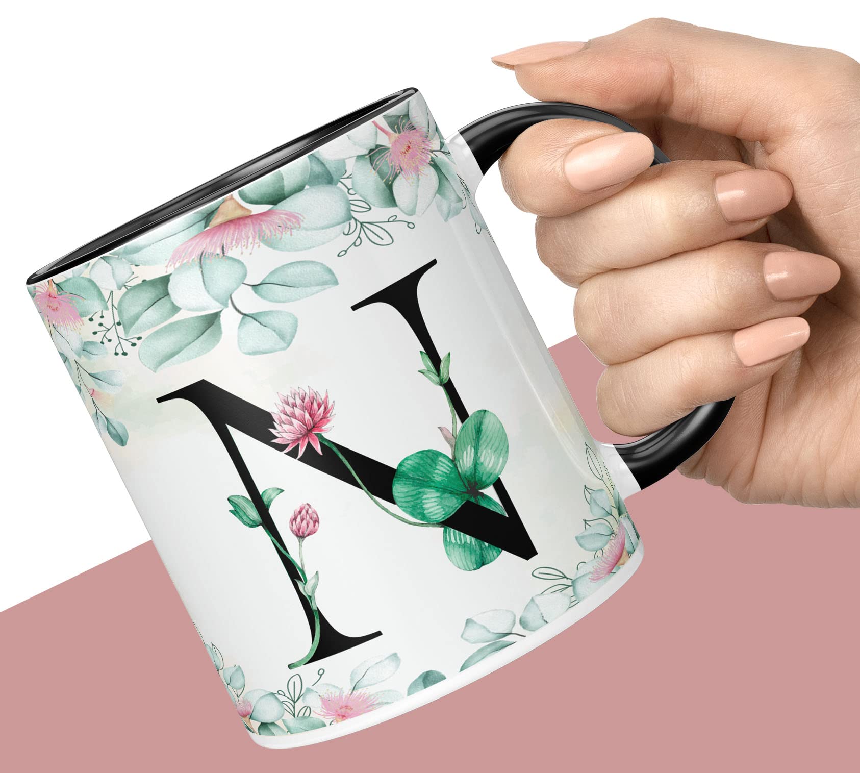 NH10 DESIGNS Colorful Floral Alphabet Letter N Printed Coffee Mug for Girls Boys Friends Love Kids Best Gift for Birthday Anniversary Initial Letter N (Ceramic Tea Coffee Mug-350ml) - ABV3TM2 42 (B0BG5D7KDF) Amazon Price History, Amazon Price Tracker