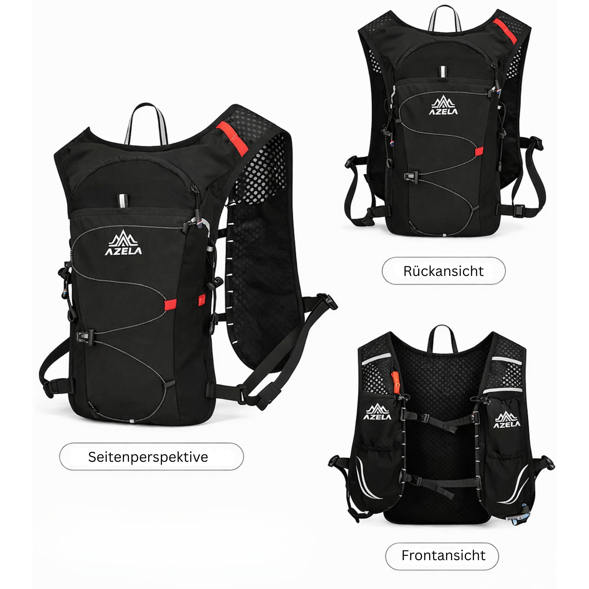 Laufweste Damen & Herren mit 500ml Trinkflasche – Ultraleichte & atmungsaktive Trinkweste mit Handyfach – Running Vest / Trinkrucksack für Joggen, Trailrunning & Marathon