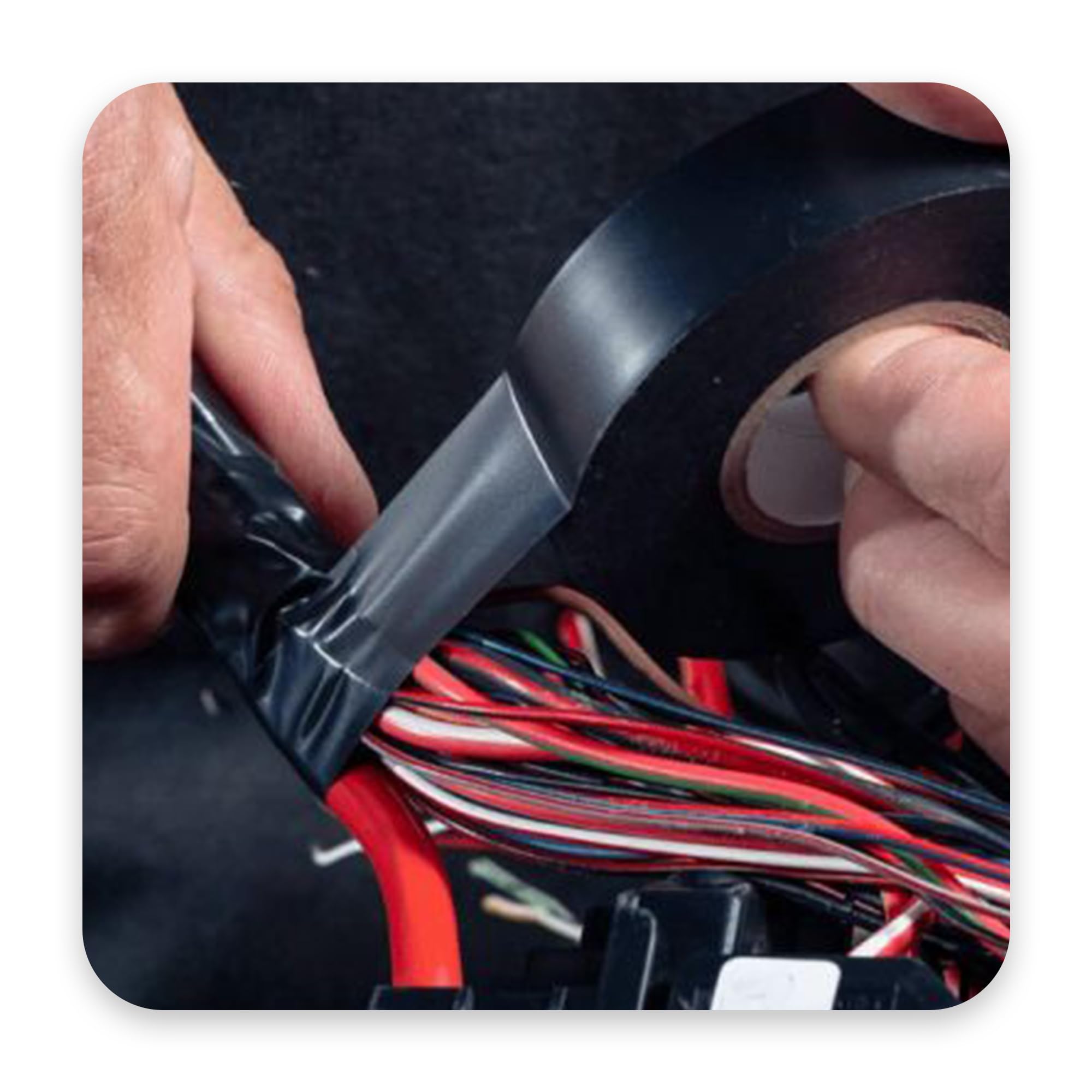 50x Cinta Aislante Reparadora 19 mm x 20 m de PVC Instalaciones Eléctricas Autoadhesiva Adhesiva Resistente al Calor para Aislar Proteger Agrupar Reparar Cables Eléctricos Negra