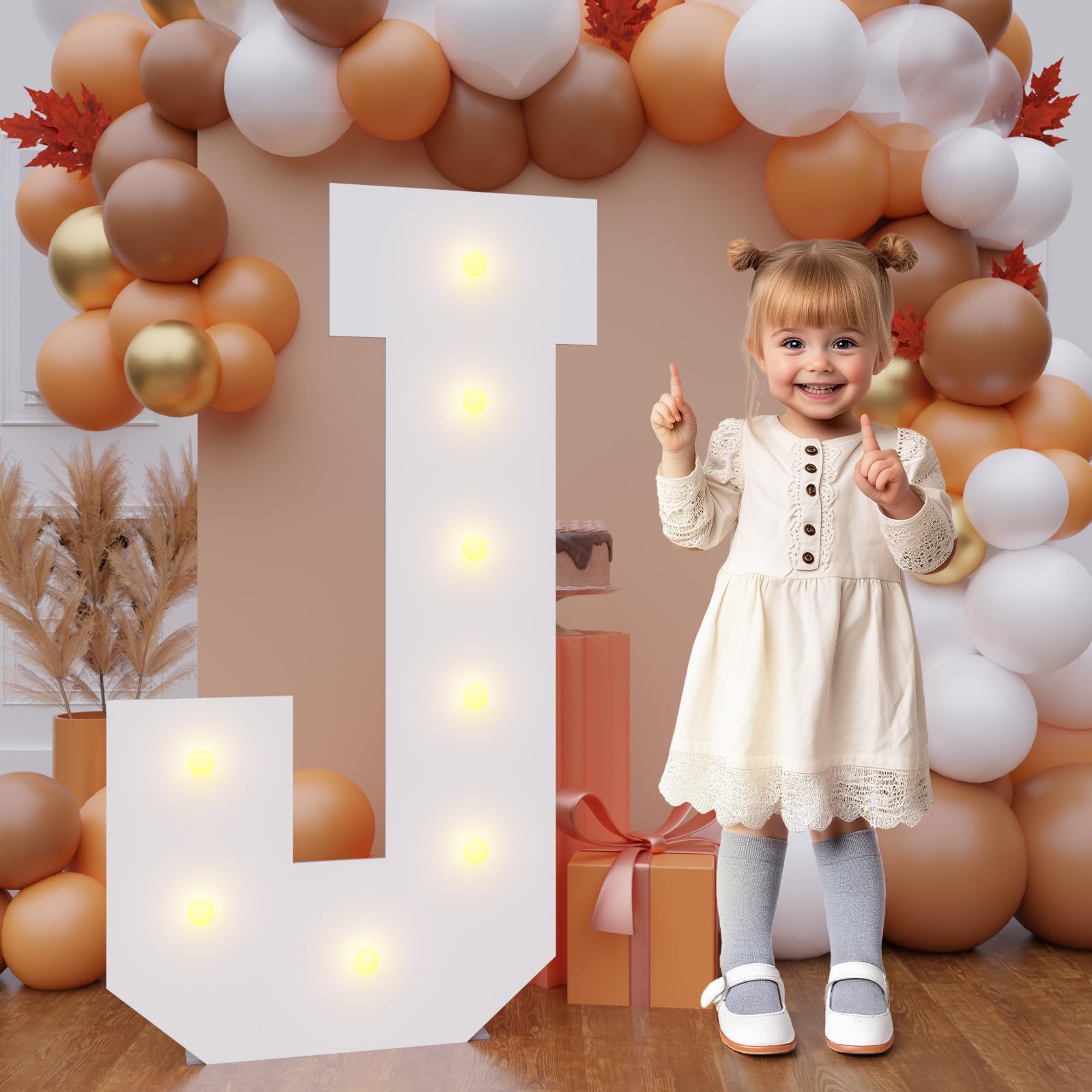 Bugame 3FT Light Up Letters, Quick 7-Min Setup No Edge Assembly Needed, Lightweight Foam Board Marquee Letters for Birthday Wedding Baby Shower