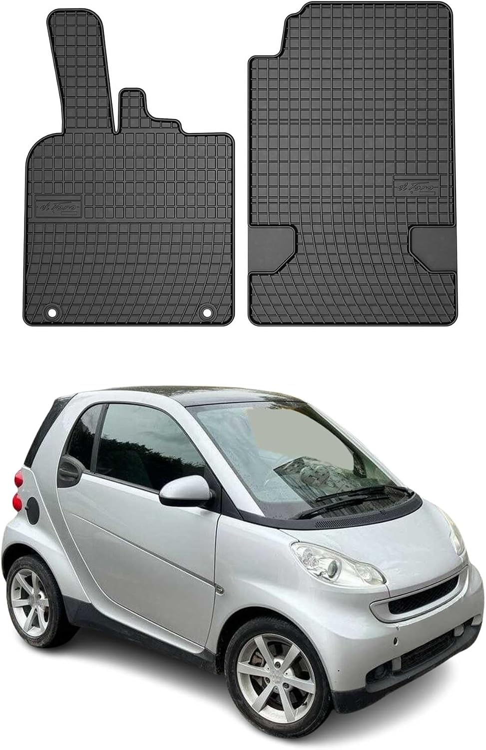 Tapis de sol OMAC pour Smart Fortwo (2007-2014) - Noir