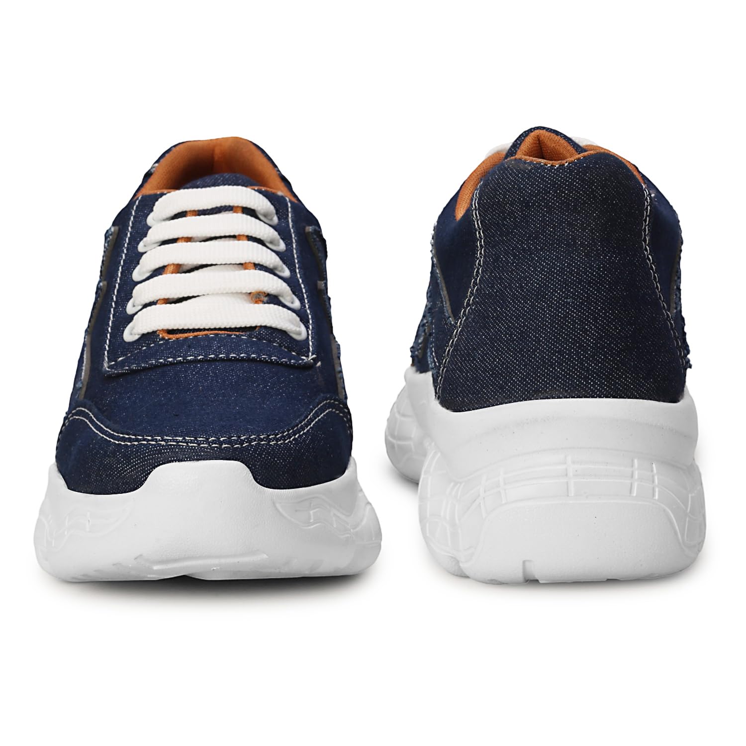 KRAFTER Girls Casual Chunky Walking Shoes for Women Dark-Blue-Dark-Blue-9021-38 4
