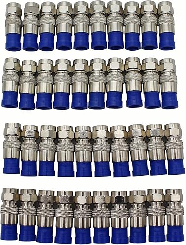 Miniatura 4 de GoodQbuy Conector de compresión coaxial y 40 conectores de compresión F RG6 con herramienta pelacables