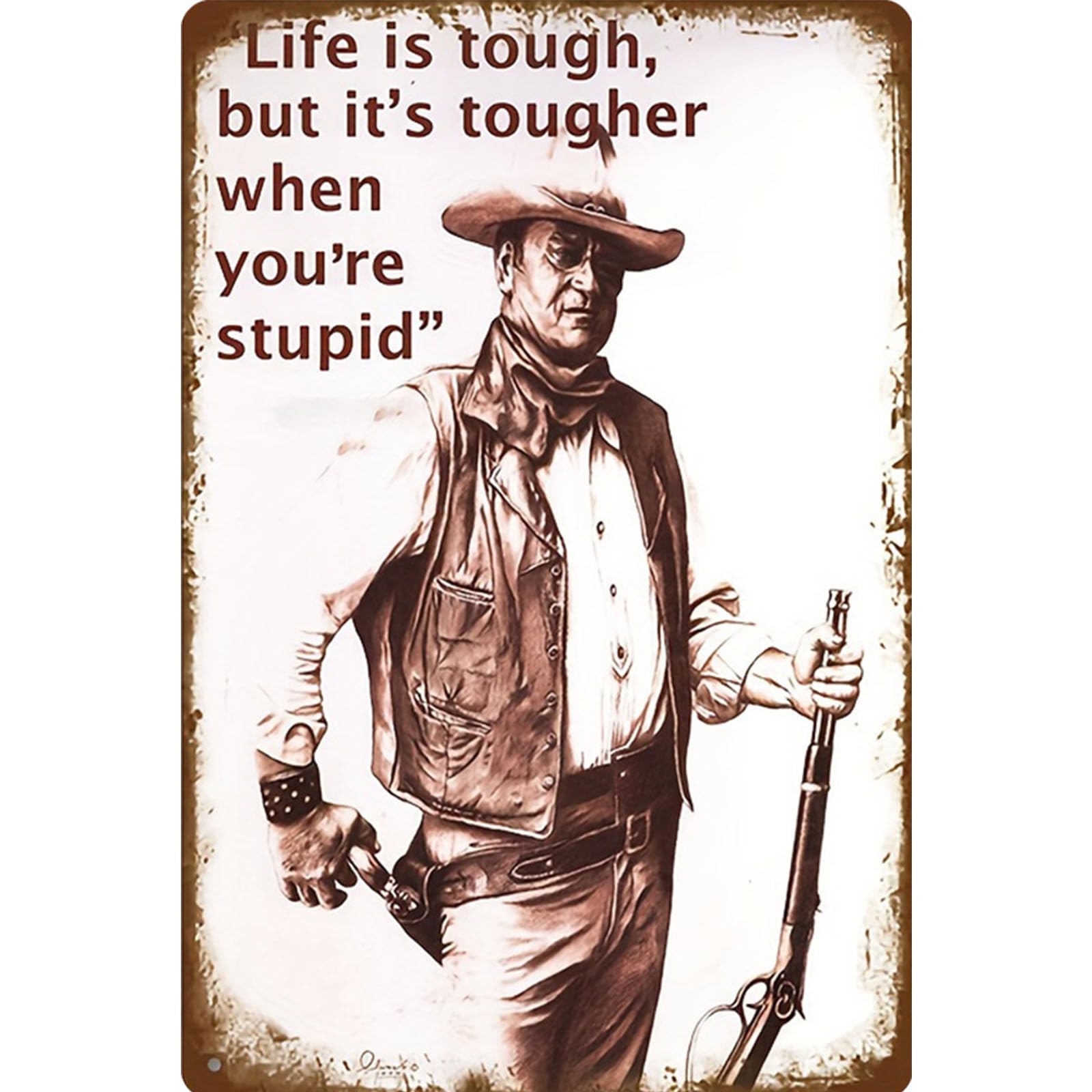 Dsfefv Stupid Vintage Room Metal Sign,Retro Funny Home Tin Sign,Wall Aesthetics And Decor For Kitchen Bar Pub Club Cafe Living Room Restaurant Shop Office 8X12 Inches (Stupid)