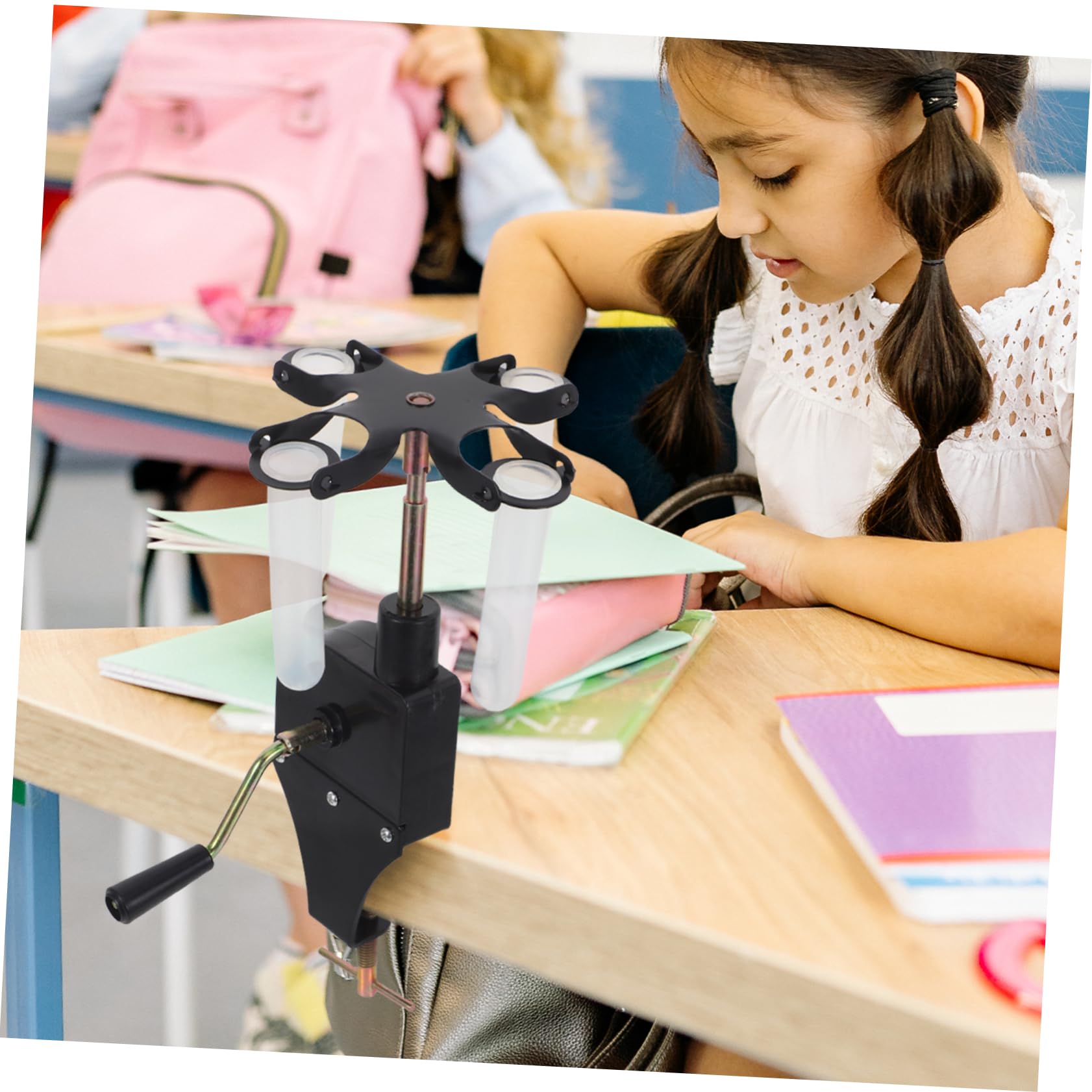 Cabilock Centrífuga Manual Material Plástico Negro para Laboratorio de Química y Física, Fácil Operación y Alta Eficiencia Adecuado para Uso en Laboratorio Educativo