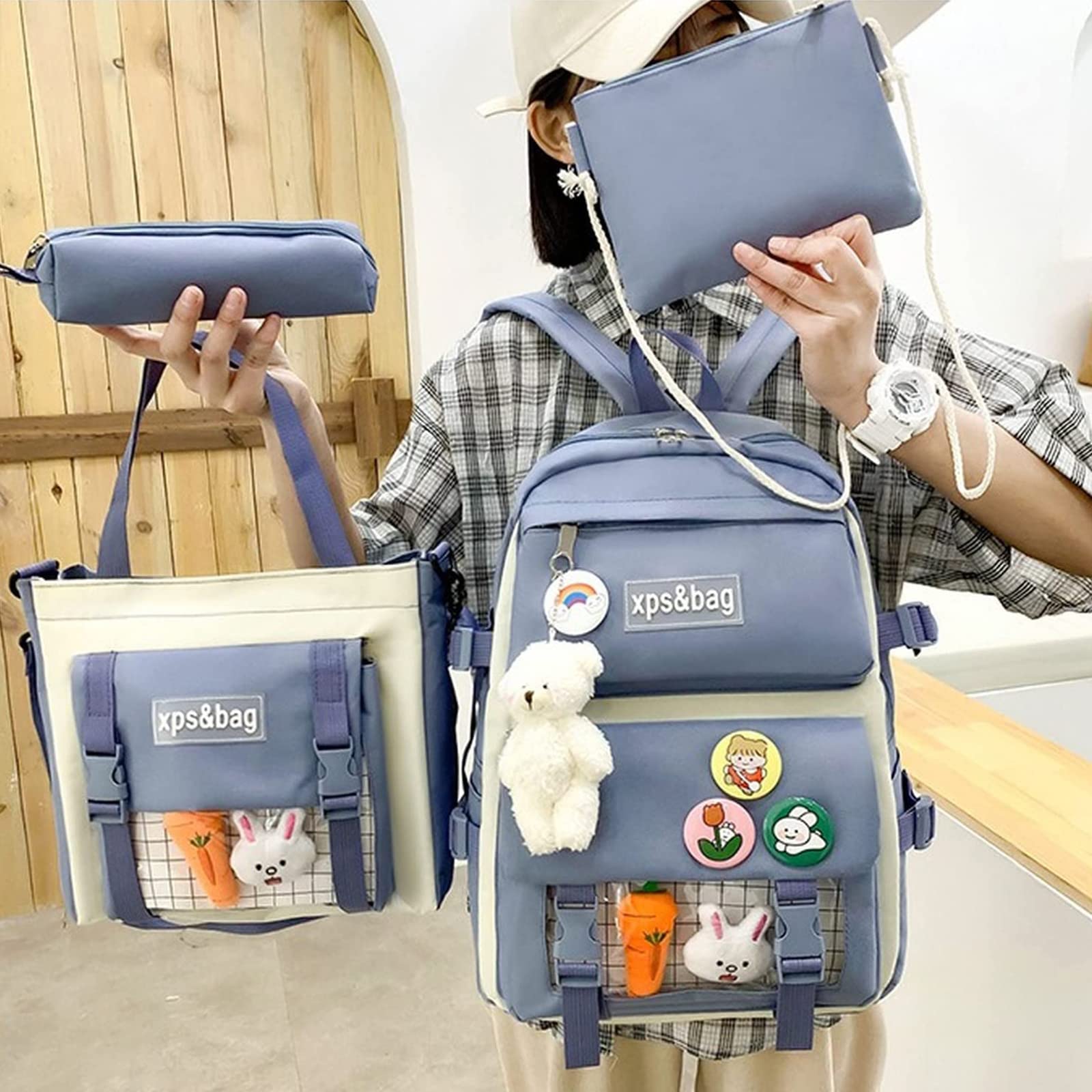 Amazon.co.jp: リュックサックセット、ピンとアクセサリー付き4個 
