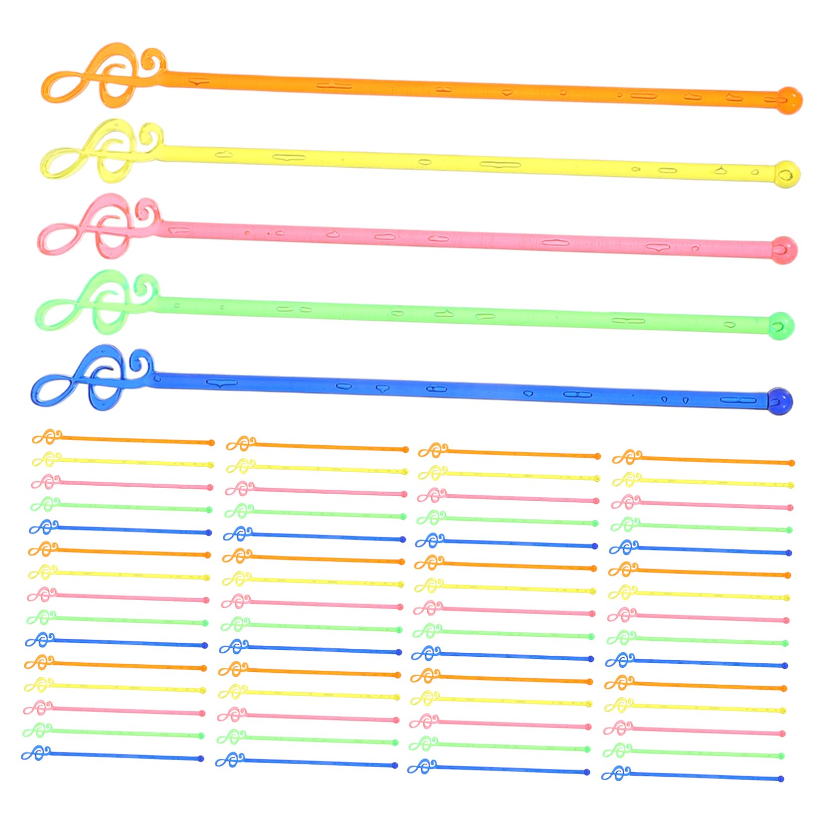 PRETYZOOM 50Pcs Musical Note Swizzle Sticks Colorful Drink Stirrers for Cocktails Tea for Bars Cafes Holiday Parties Beverage Mixing Unique Party Favor