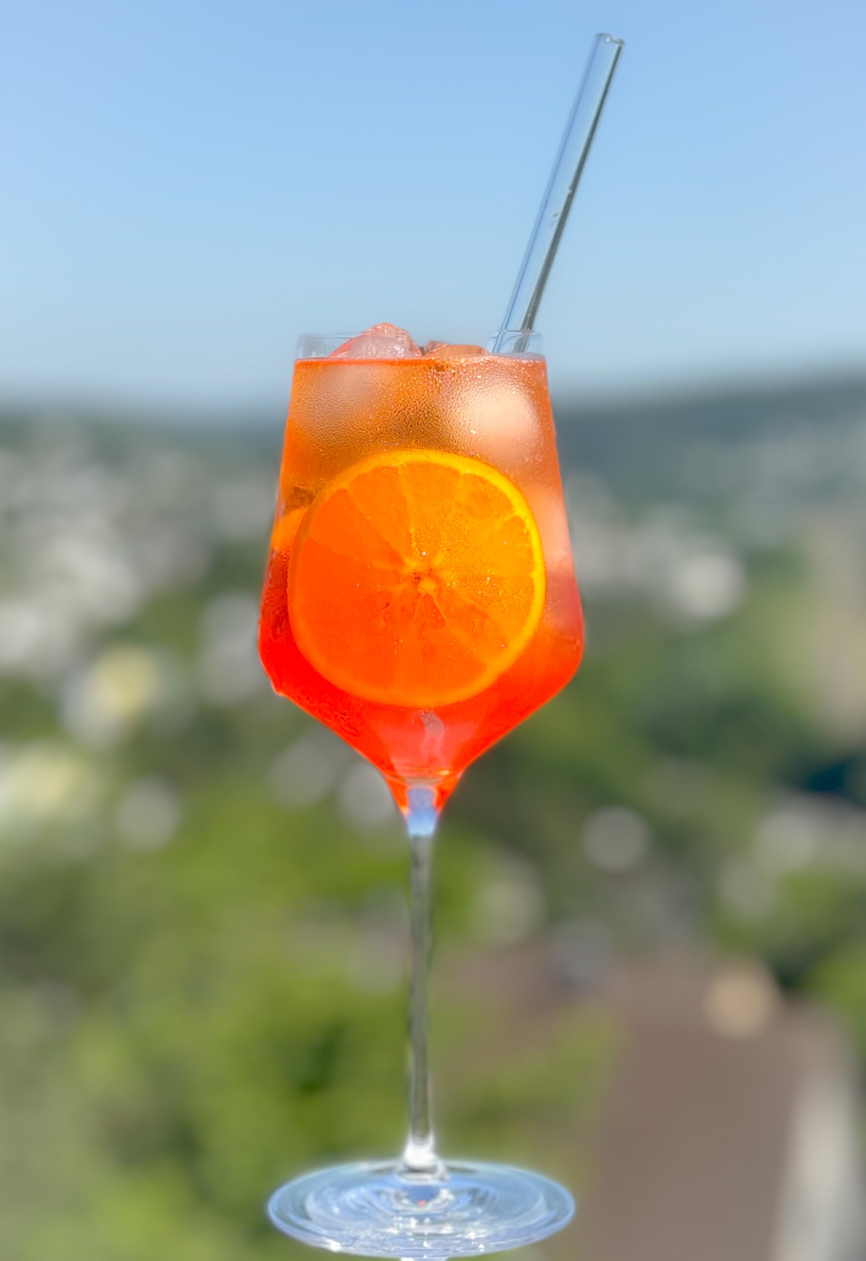 Topkapi Elite Aperol Spritz Lot de 6 verres Julietta en cristal sans plomb avec véritables pailles en verre, idéal pour la pulvérisation d'apérool 480 ml, plaisir pur, fabriqué en Allemagne