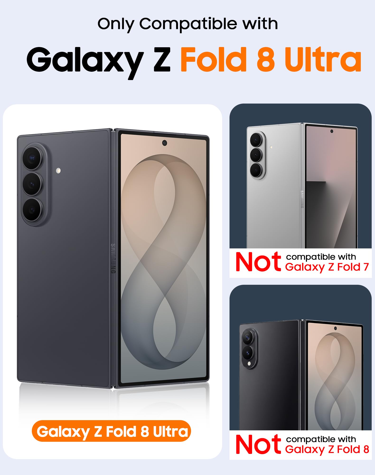 Vizvera Custodia trasparente per Samsung Galaxy Z-Fold-8 Ultra/Z Fold 7, con alimentazione magnetica, protezione per cerniera, sottile, pellicola protettiva antiurto, custodia per telefono per Z Fold
