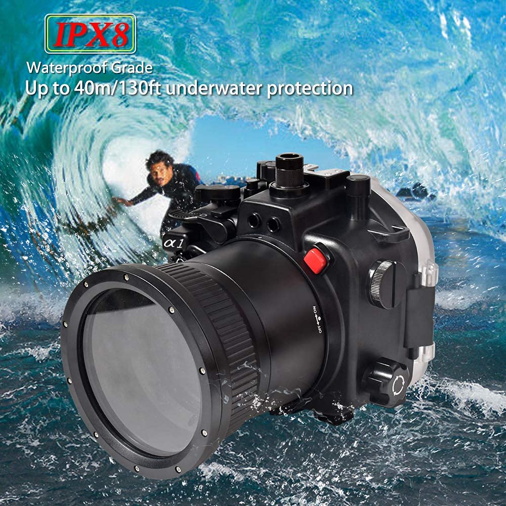 Amazon | Sony A1カメラ用水中防水ケース、IPX8 132フィート/40m