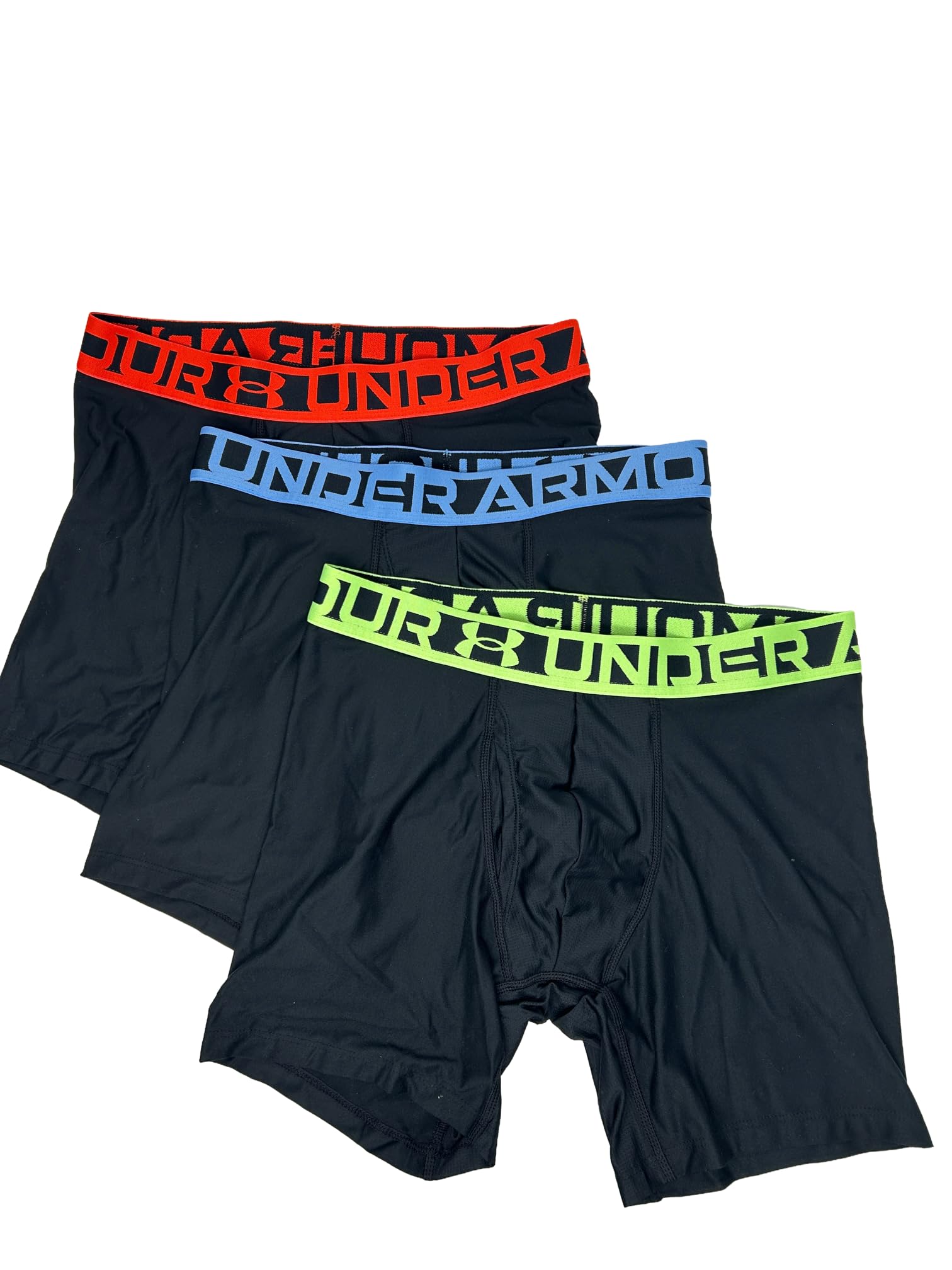 Under Armour Essential Tech Boxerjock 6" Inseam 3-Pack, Neon/Black, M