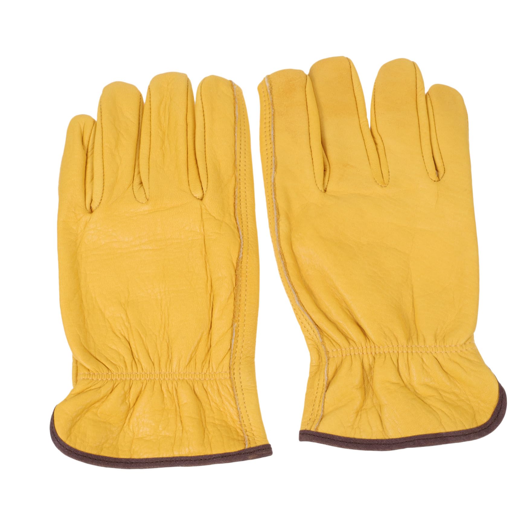 Milisten 1Pair Puncture Garden Gloves Wear Resistant Cowhide Breathable Heat Resistant for Gardening Pruning Work