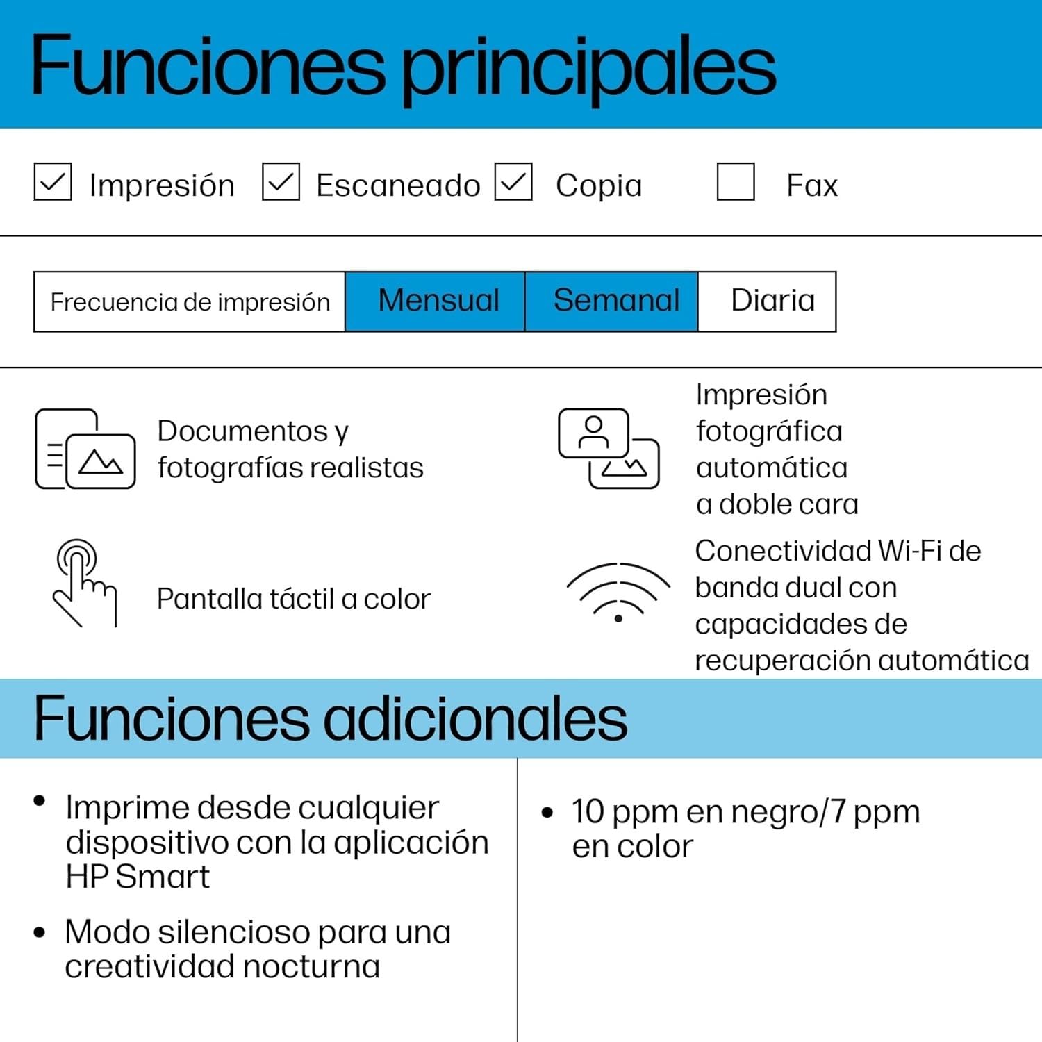 HP Envy 6120e Impresora multifunción de inyección de tinta A4 color Wi-Fi impresión doble cara automática 10 ppm Instant Ink Blanca