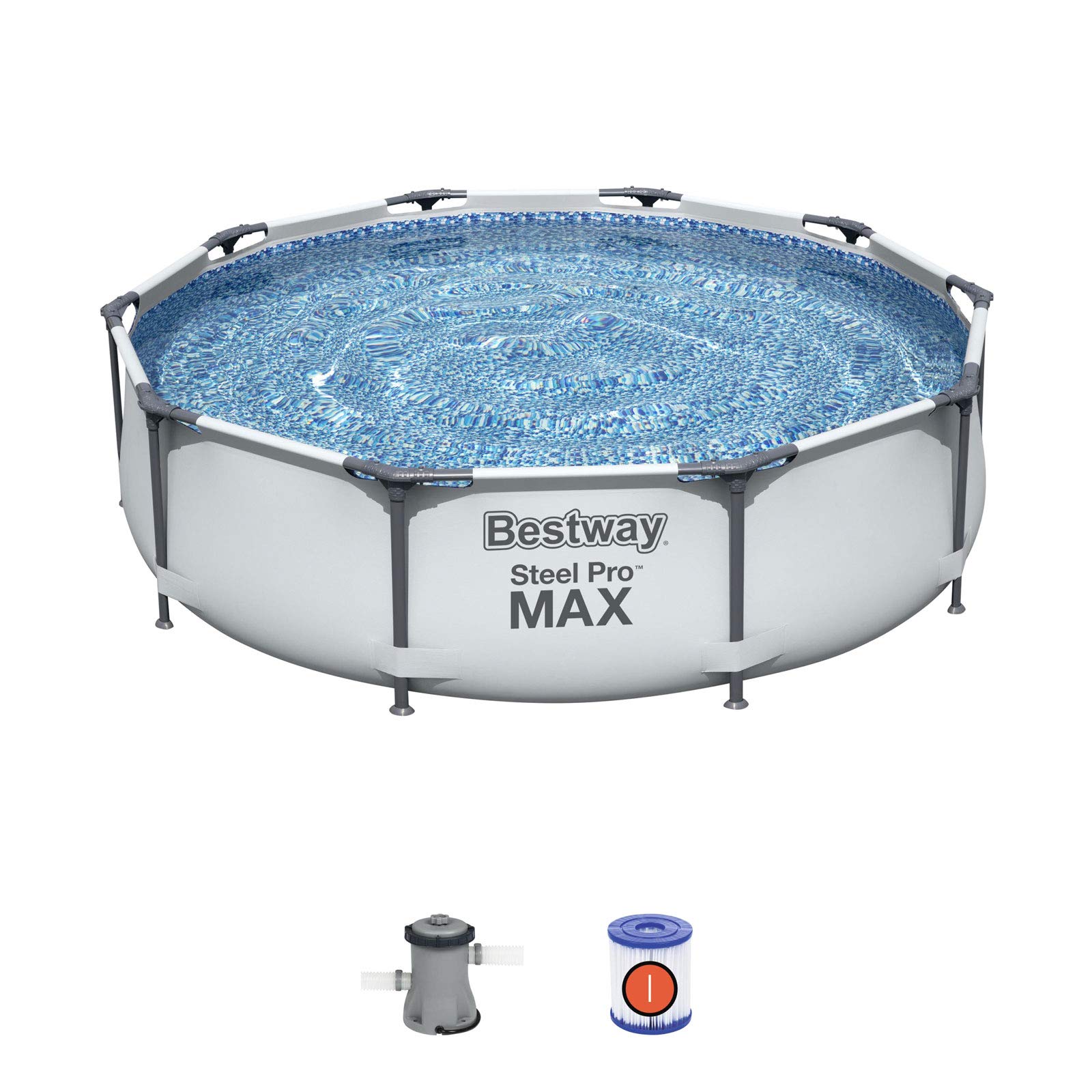 Bestway Frame Pool 3-in-1 Set Frame Pool mit Filterpumpe, 305x76 cm