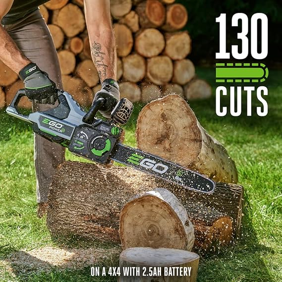 EGO POWER+ Chain Saw, 16 Battery Powered Chainsaw, Electric Cordless, Includes 56V 2.5Ah Battery and Charger CS1611