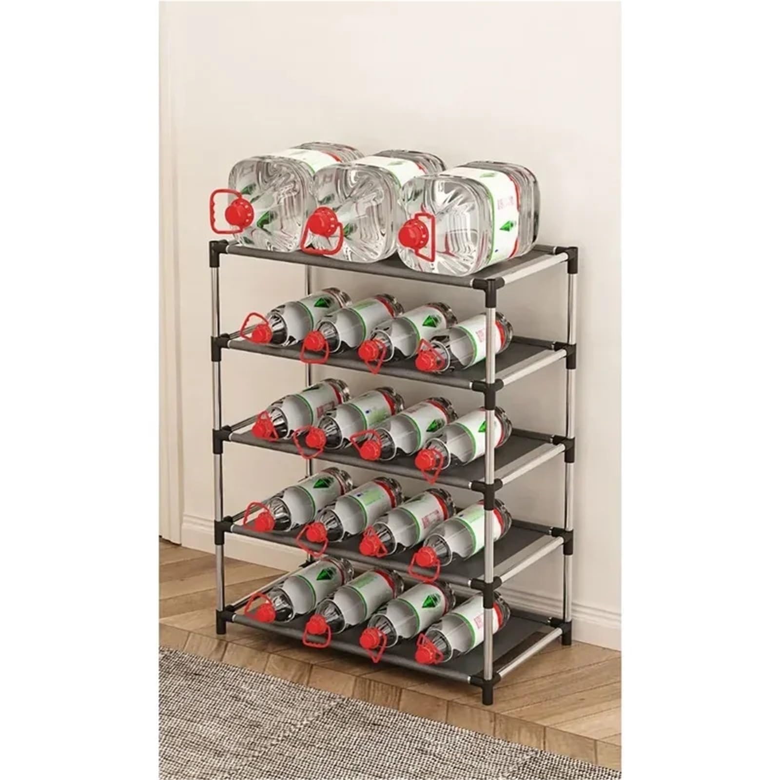 Simple Metal Shoe Rack Stand Holder Black Living Room
