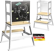 Baby Vivo Wooden Learning Tower - Tower Kitchen Children's Furniture Learning Tower - Stool Learning Tower for Children from the Stand Holder - Step Stool with Board Montessori Kitchen Aid Learning