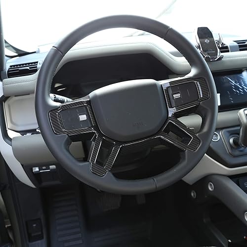Miniatura 5 de Accesorios para Land Rover Defender 110 2020 ABS Interior Volante Decoración Cubierta Accesorios de Auto (negro mate)