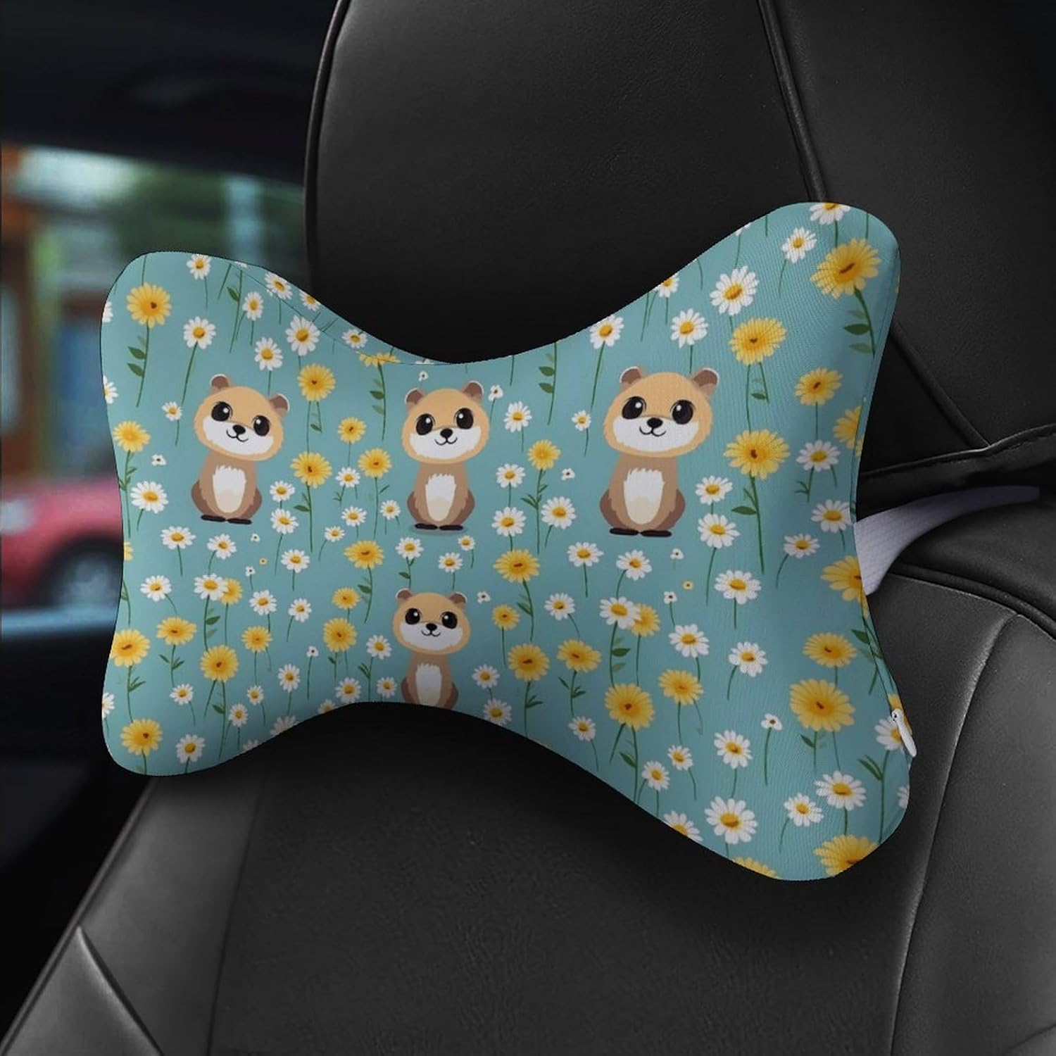 Cute Meerkat 2 Pack Car Neck Pillow Car Headrest Soft Car Pillow for Most Cars