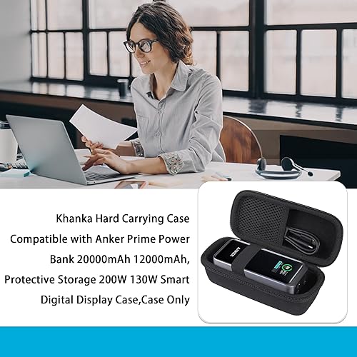Miniatura 5 de khanka Funda de viaje rígida de repuesto para Anker Prime Power Bank 12000mAh 130W20000mAh, 200W