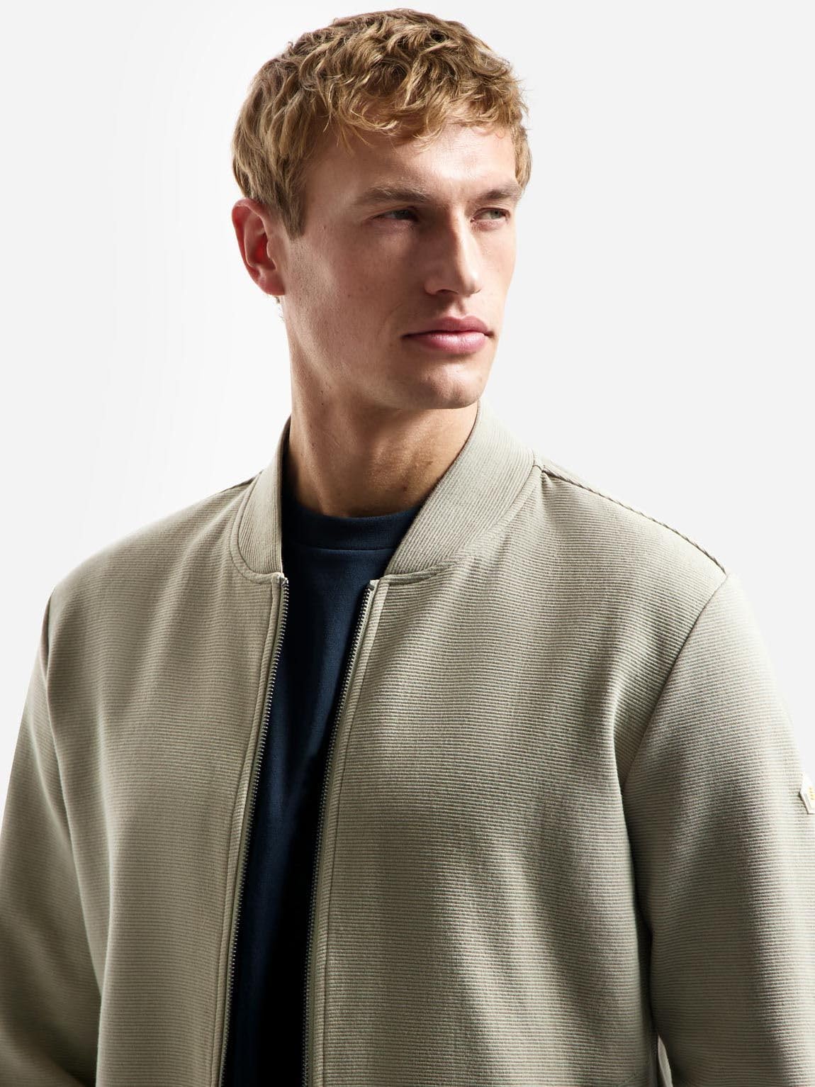 NO EXCESS-Strickjacke Texture Taupe - Grösse M - Herren - Bekleidung - Regular-fit - Baumwolle -