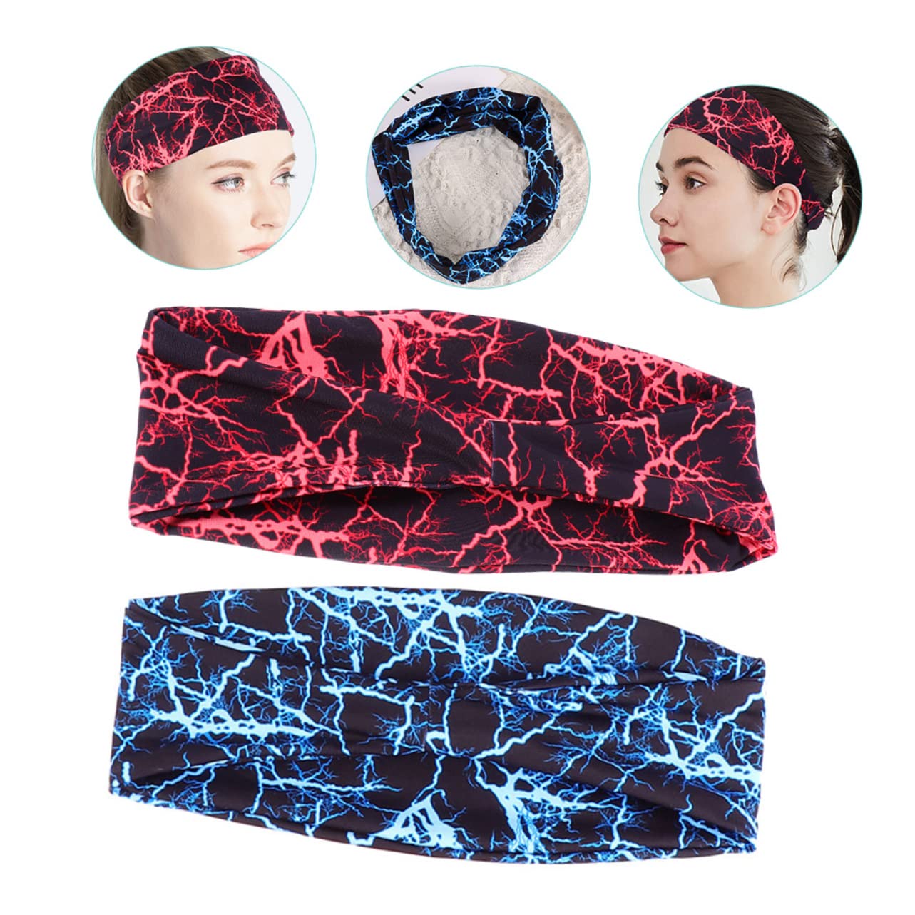 LIOOBO Fitness Antiperspirantgürtel Trainingsstirnbänder Für Frauen Dehnbar Schweißband Haarbänder Für Damenhaar Sport-Stirnband Für Frauen Polyester