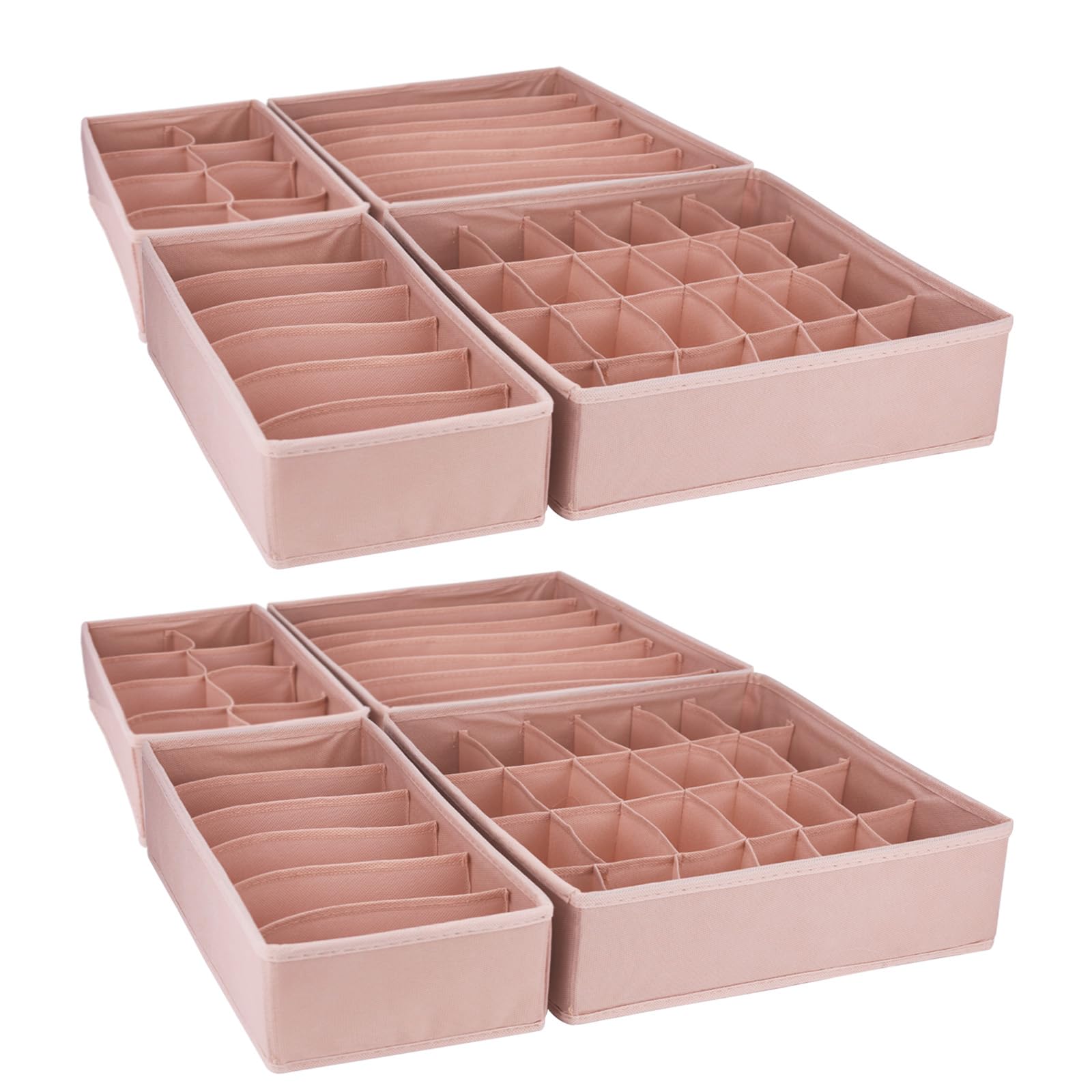 Bazasa Dresser Drawer Organizer 8 Pack Clothes Underwear Sock Storage Pink Drawer Dividers Foldable Closet Organizer Storage Box Dresser Drawer Organizers