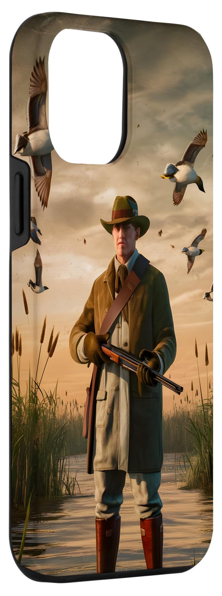 iPhone 14 Pro Max Duck Hunter Men Vintage painting Case - Image 3